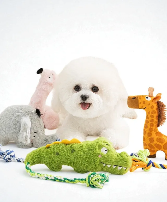 ToyalFriends Pet Beds Coccodrillo gioco cane peluche con corda