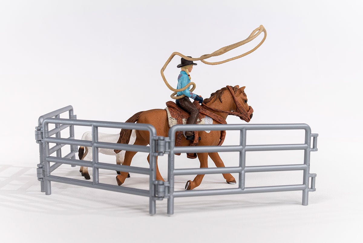 Schleich Horse Club Team Roping Cowgirl 42577 set cavallo