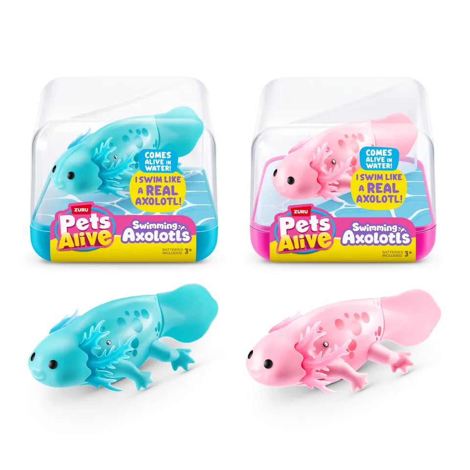 Pets Alive Swimming Axolotls giocattolo acqua 2 pezzi rosa verde