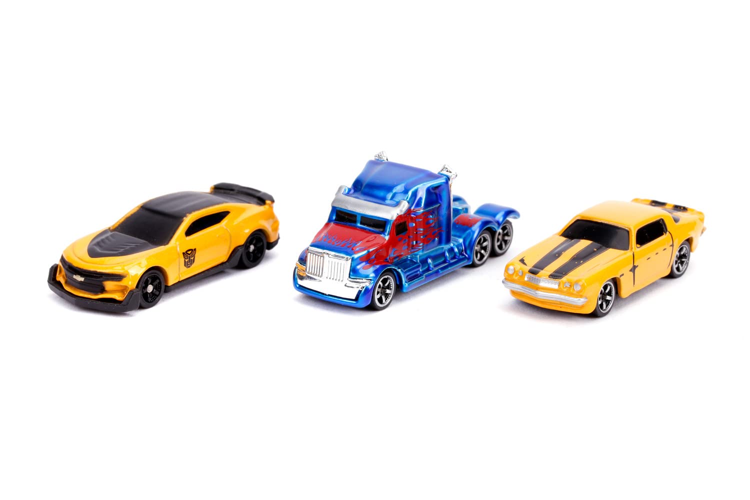 Jada Nano Transformers set 3 auto die-cast Bumblebee Optimus 4cm