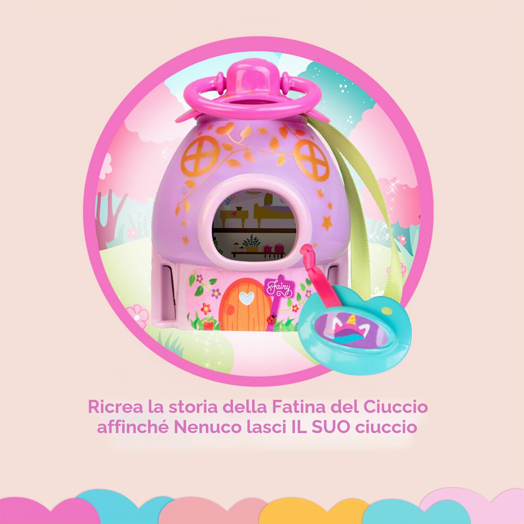 Nenuco Ciuccio Fatati bambola 35 cm bionda con accessori