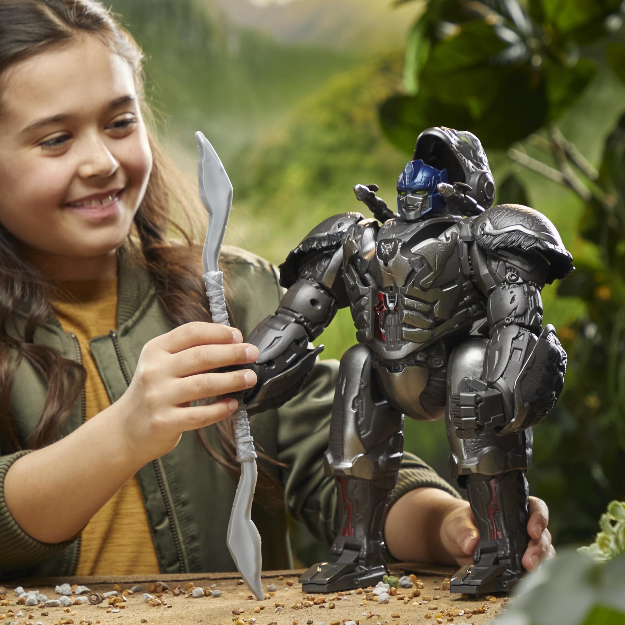 Transformers Rise of the Beasts Command Convert Optimus Primal elettronico 31,5 cm