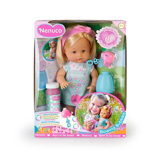 Nenuco Bolle bambola 35 cm capelli biondi fa bolle di sapone