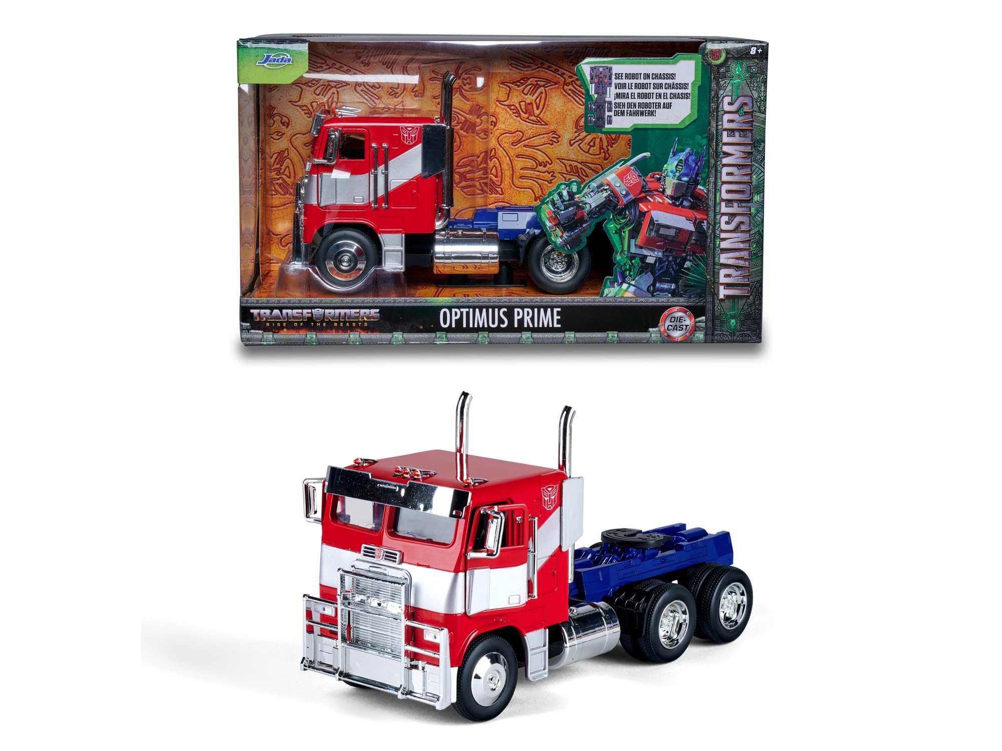 Transformers T7 Optimus Prime camion modellino 1:24 rosso-blu 27cm