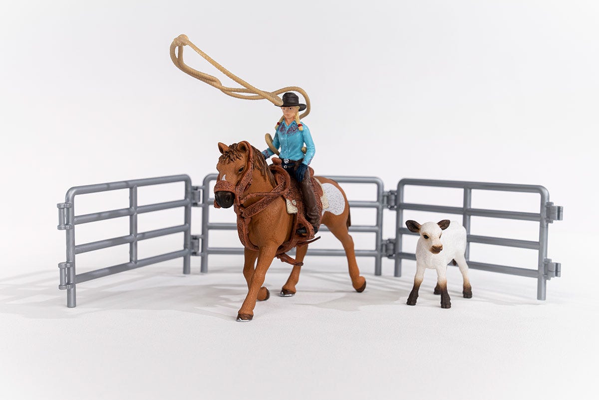 Schleich Horse Club Team Roping Cowgirl 42577 set cavallo