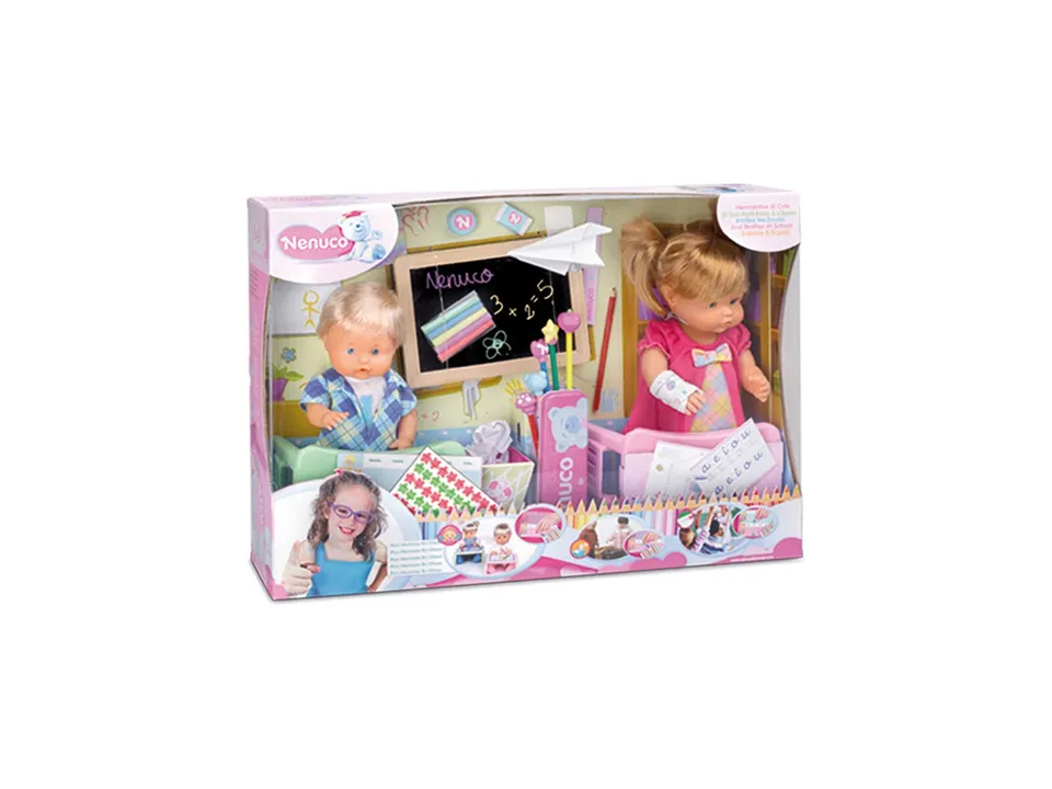 Nenuco Kits Scuola bambola con accessori fratellini 42 cm