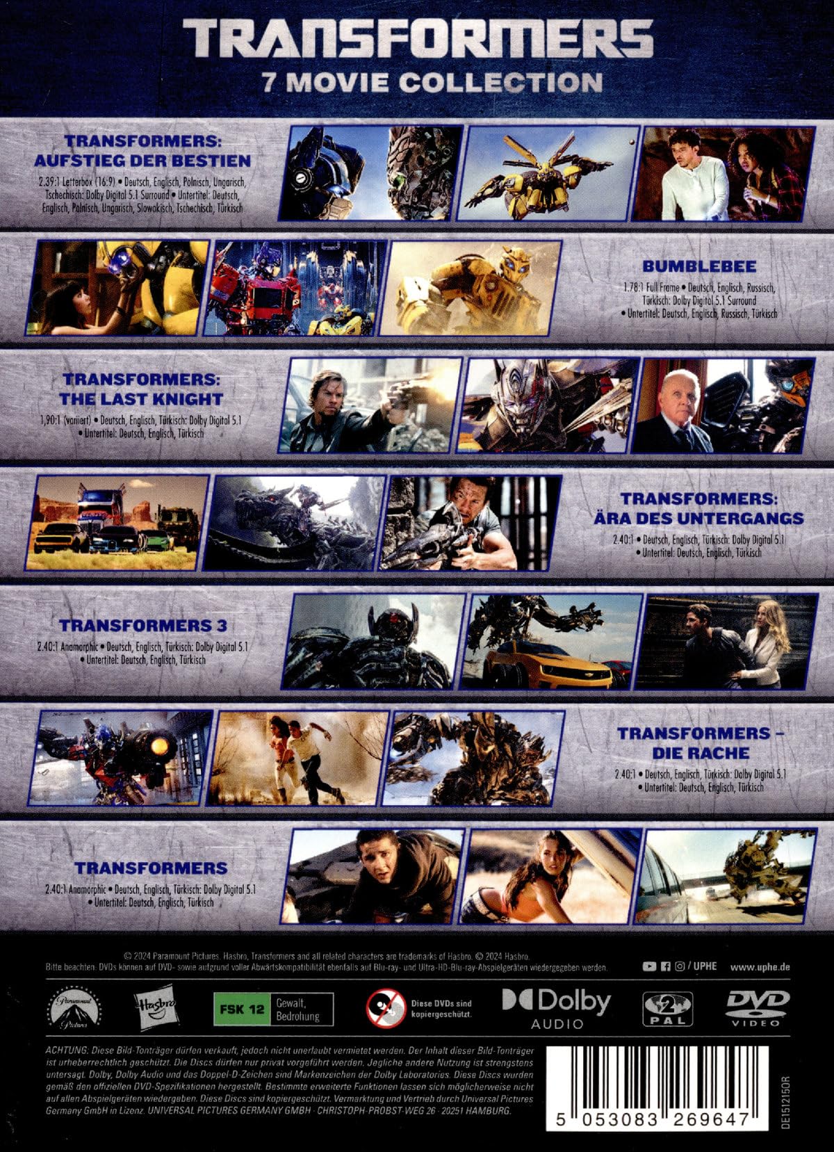 Transformers 7-Movie Collection DVD cofanetto 7 film