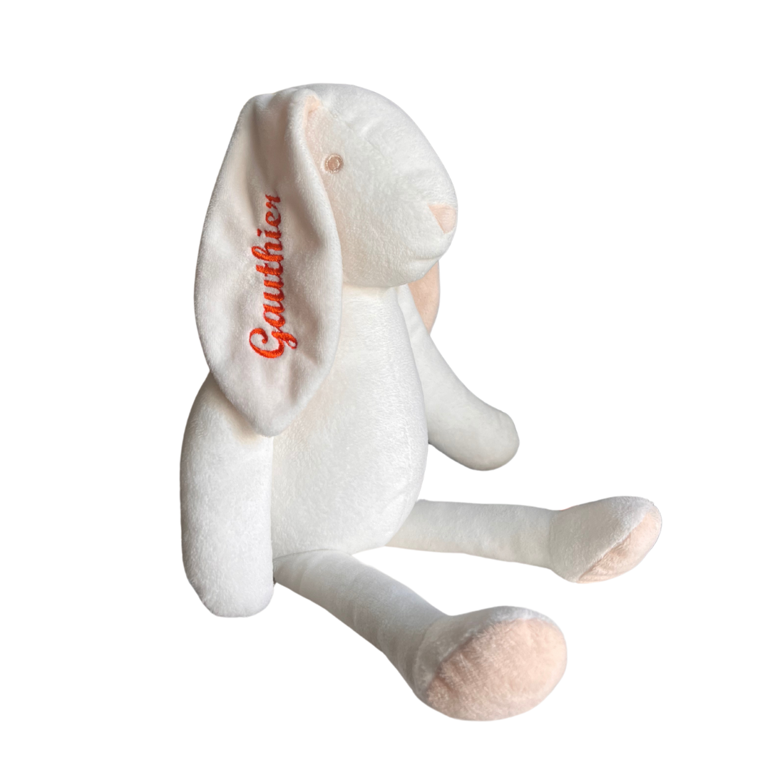 La Pelucherie Personalisation ricamo orecchio doudou coniglio