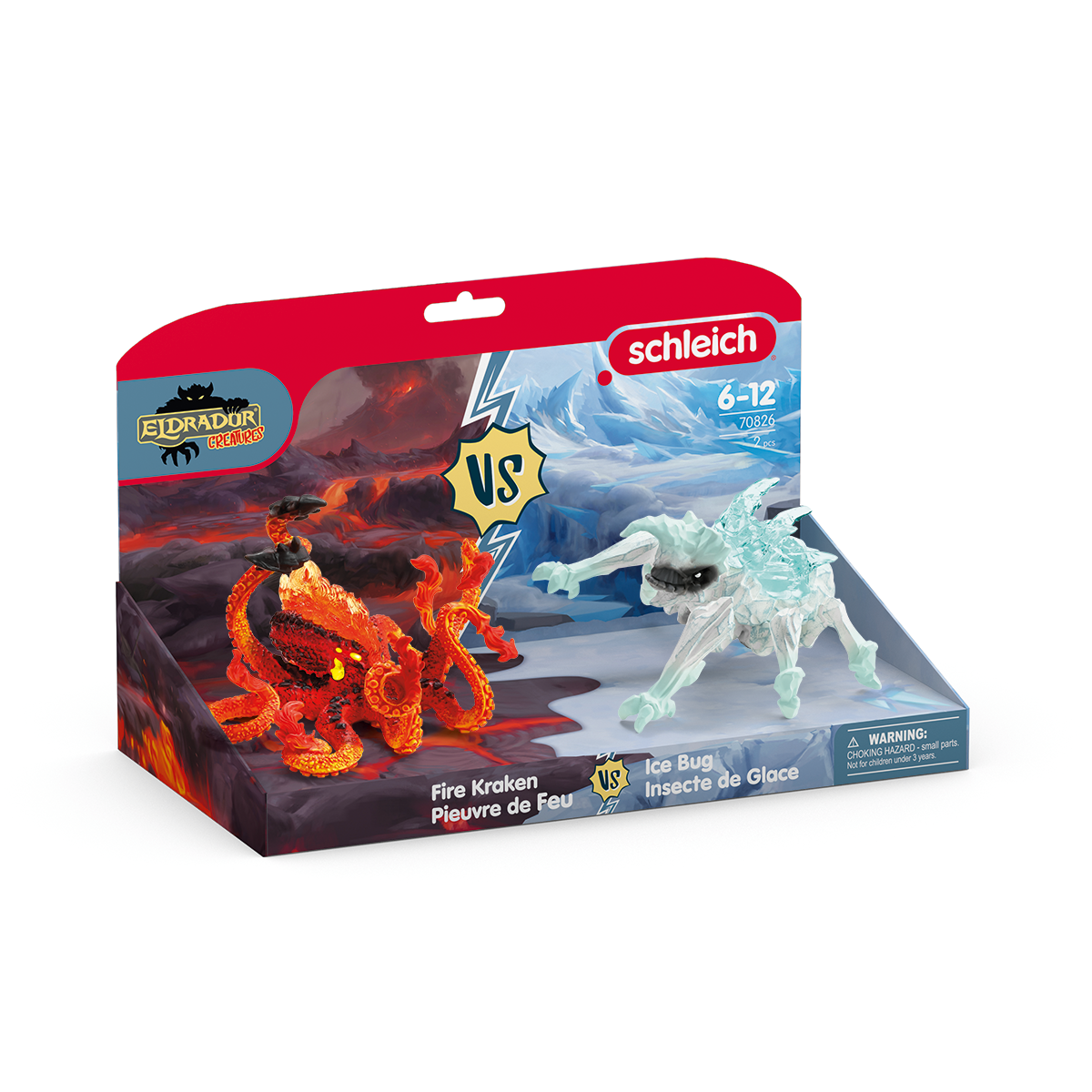Schleich Eldrador Coleottero ghiaccio vs Kraken fuoco figure