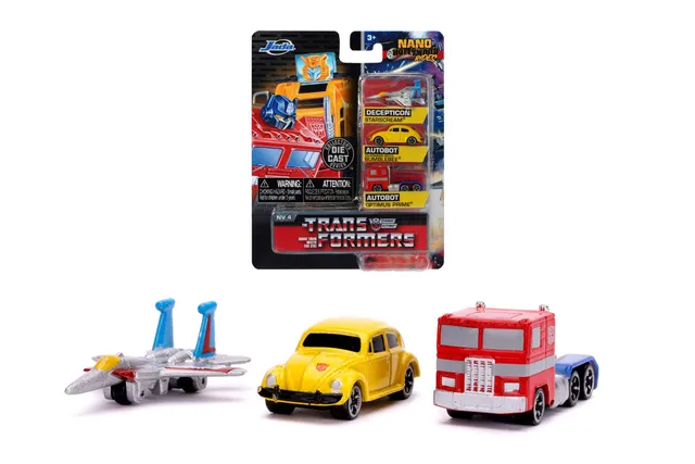 Transformers Nano Modellini Die-Cast 4 cm Set 3 Pezzi G1