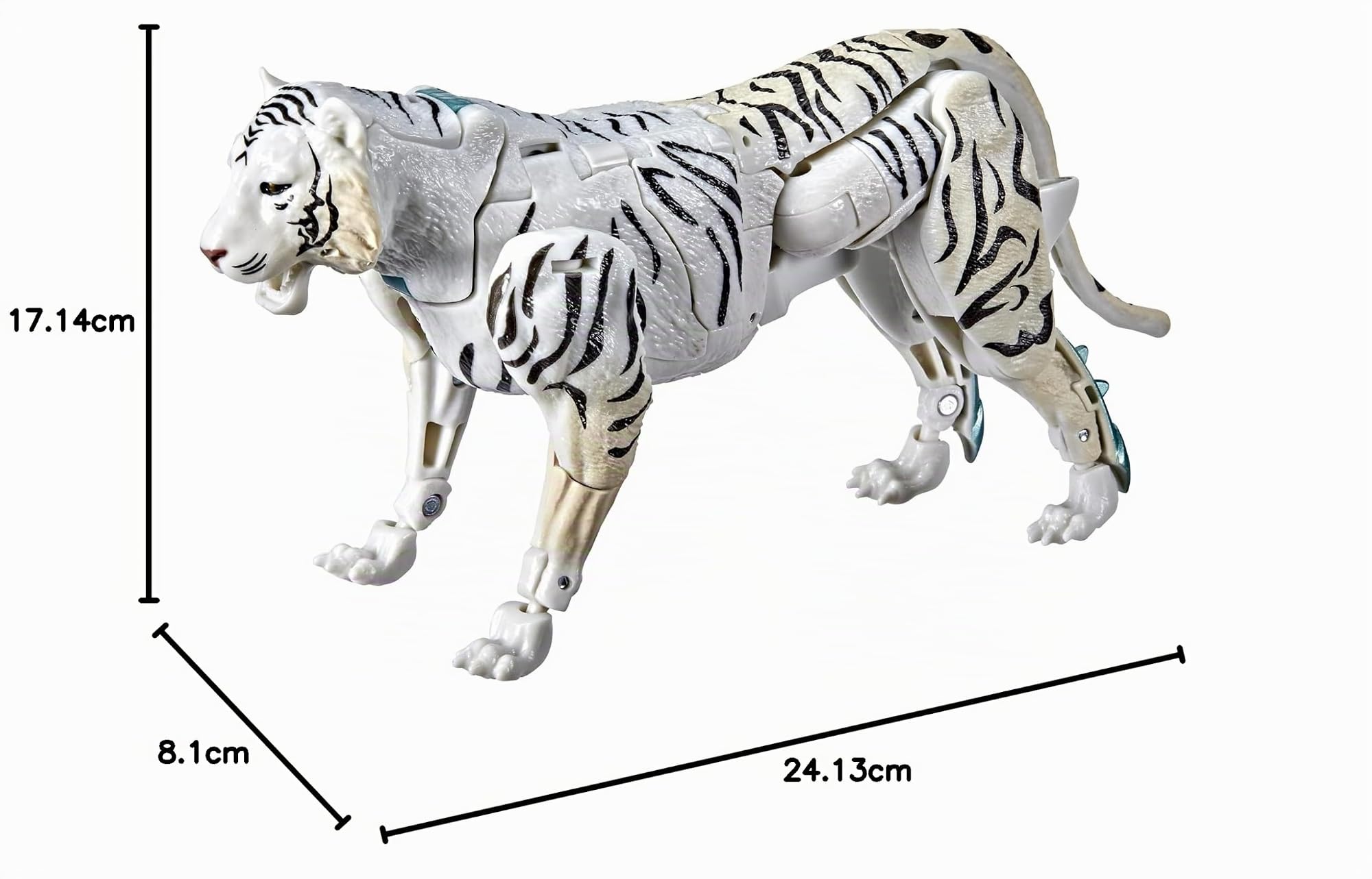 Transformers Kingdom Tigatron action figure Voyager tigre bianca