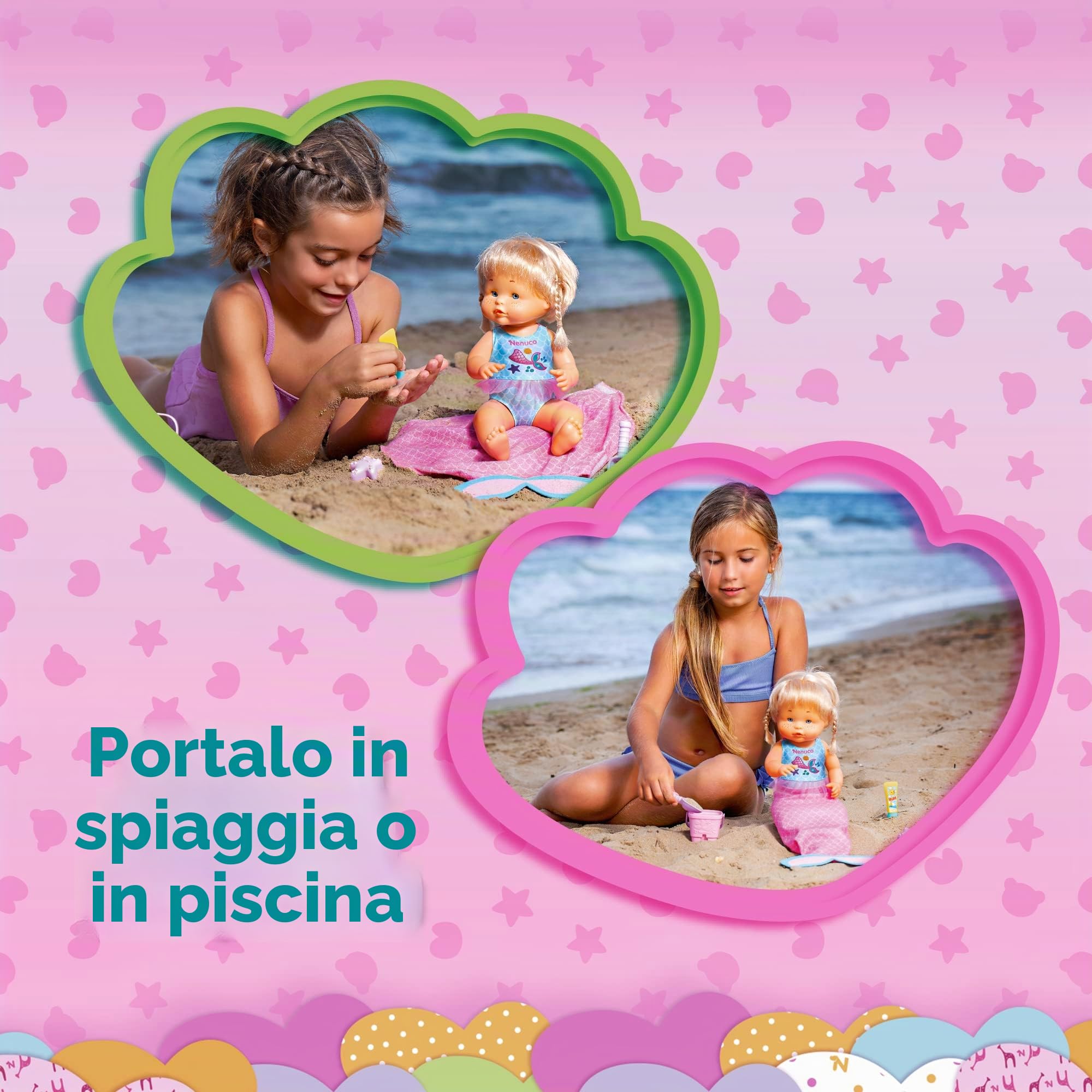 Nenuco Bambole sirenetta bambola 35 cm con accessori spiaggia