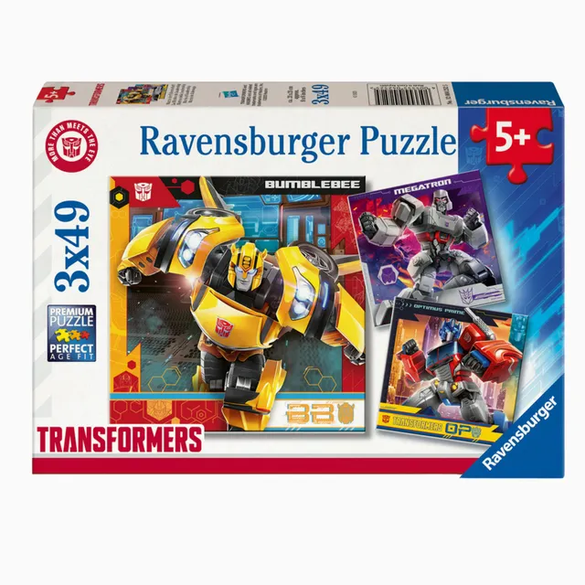 Transformers Ravensburger puzzle bambini 3x49 pezzi 5+ anni