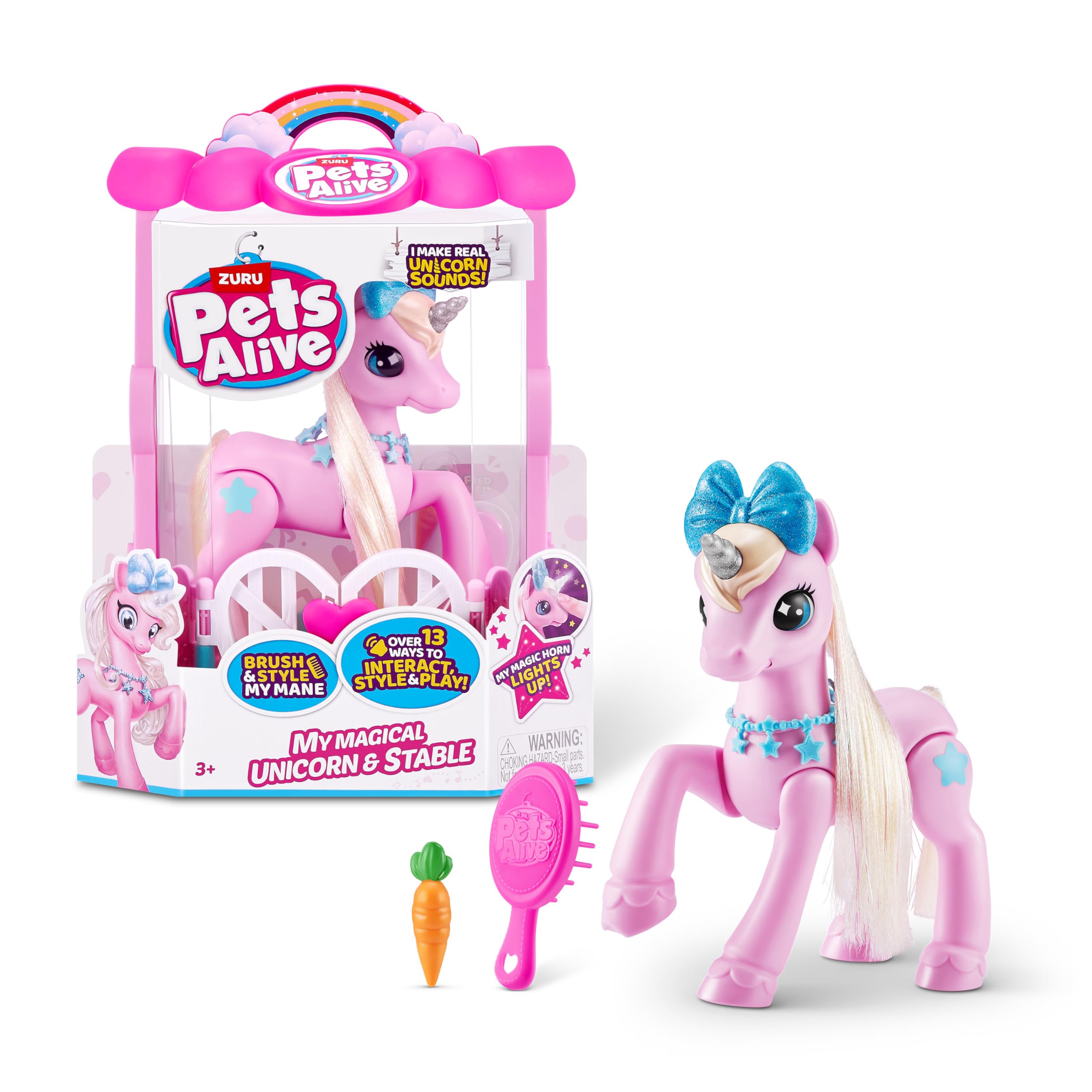 Pets Alive My Magical Unicorn peluche interattivo con scuderia
