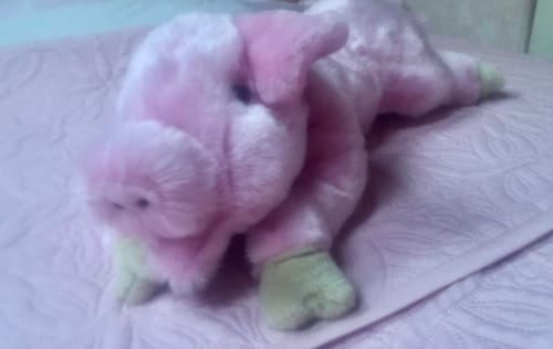 La Pelucherie Fattoria Maiale Georges peluche 40cm rosa
