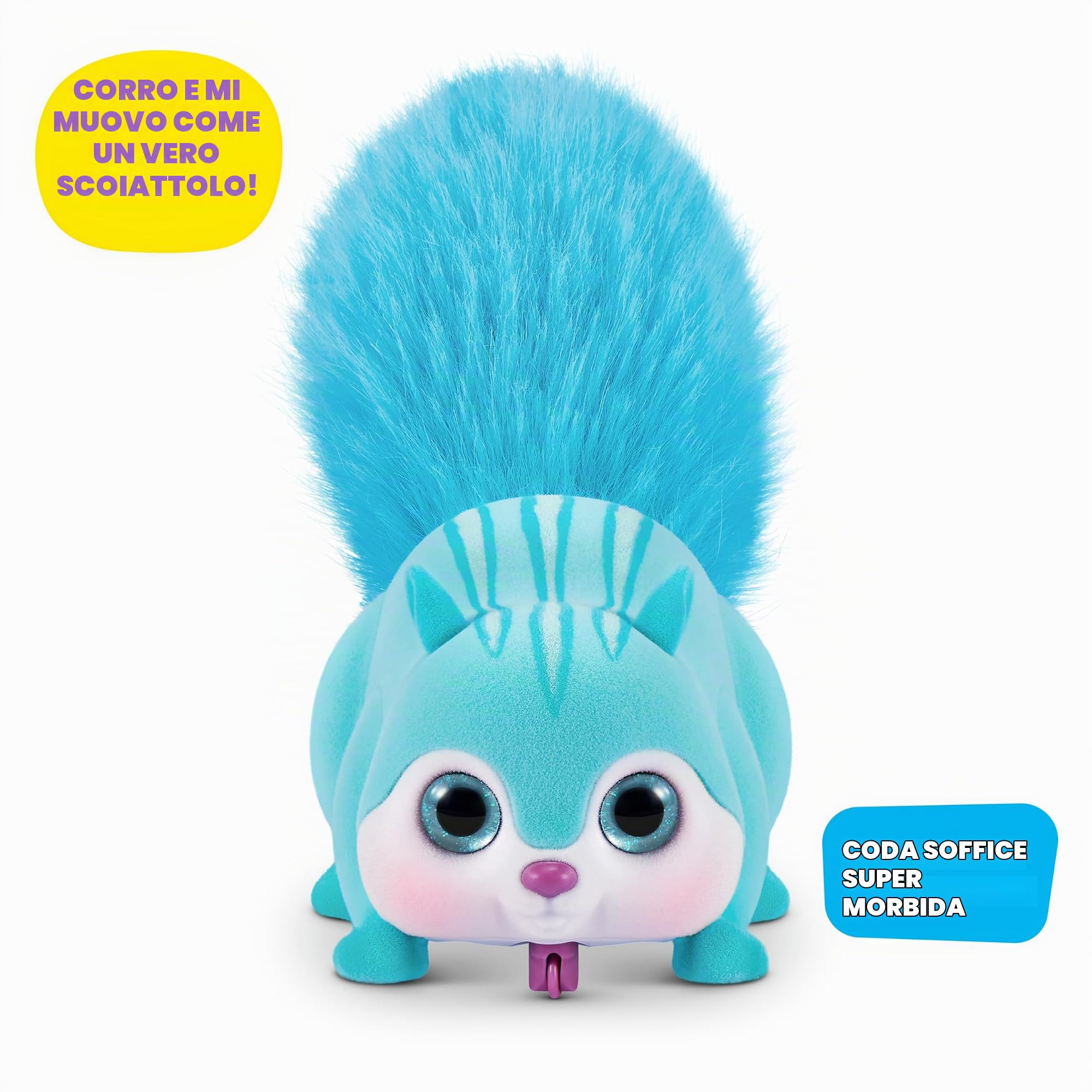 Pets Alive Scurry'n Squirrel peluche interattivo blu con movimento