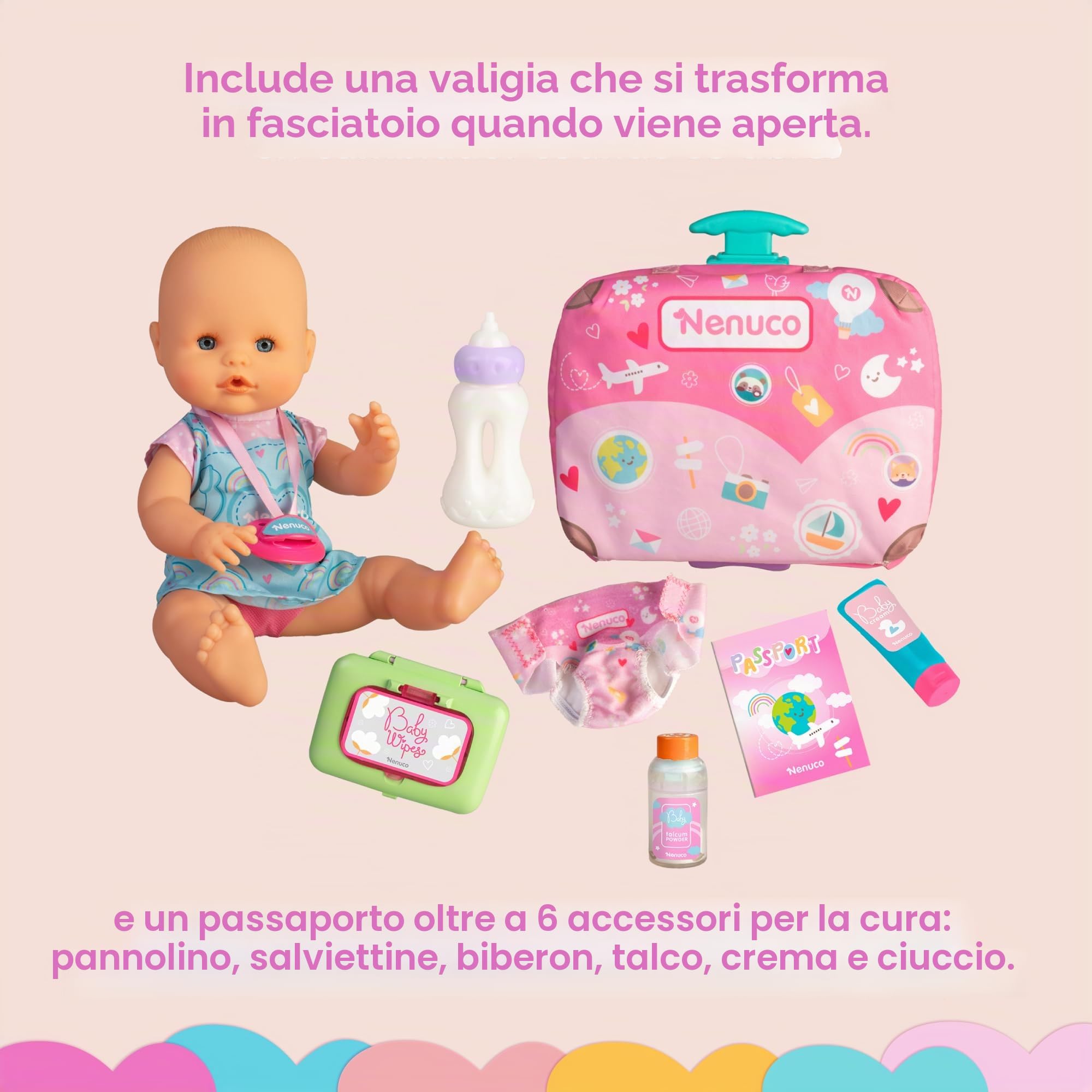 Nenuco Viaggia con me bambola 30 cm con valigia