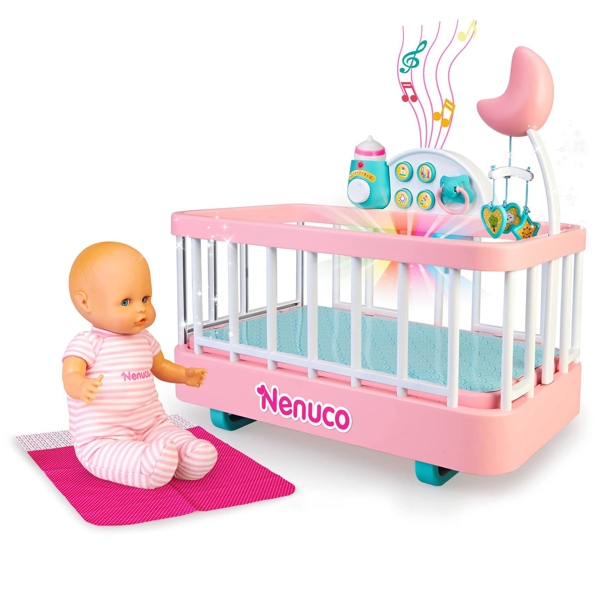 Nenuco Culla Dolce Nanna bambola 35 cm con culla interattiva