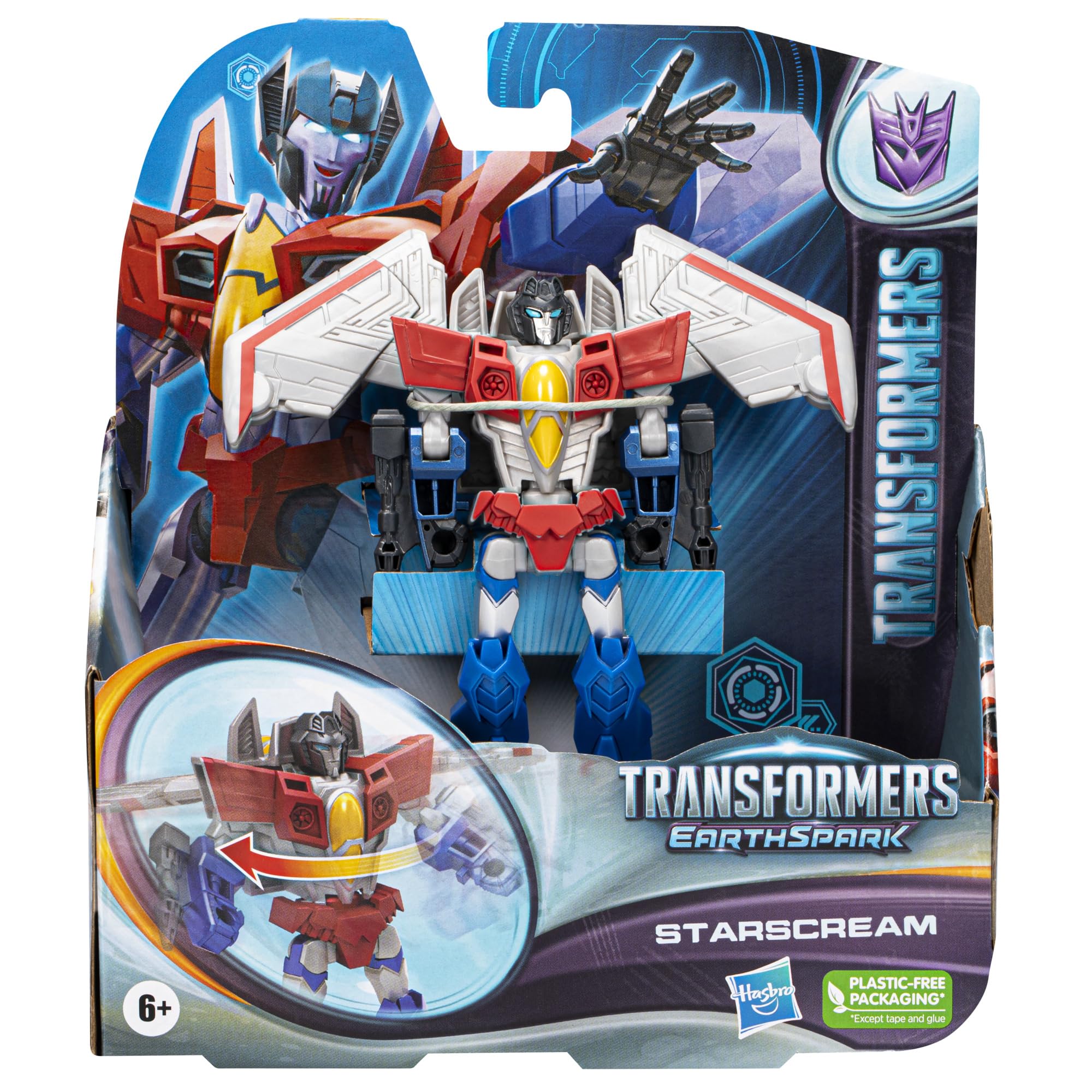 Transformers EarthSpark Warrior Starscream action figure trasformabile