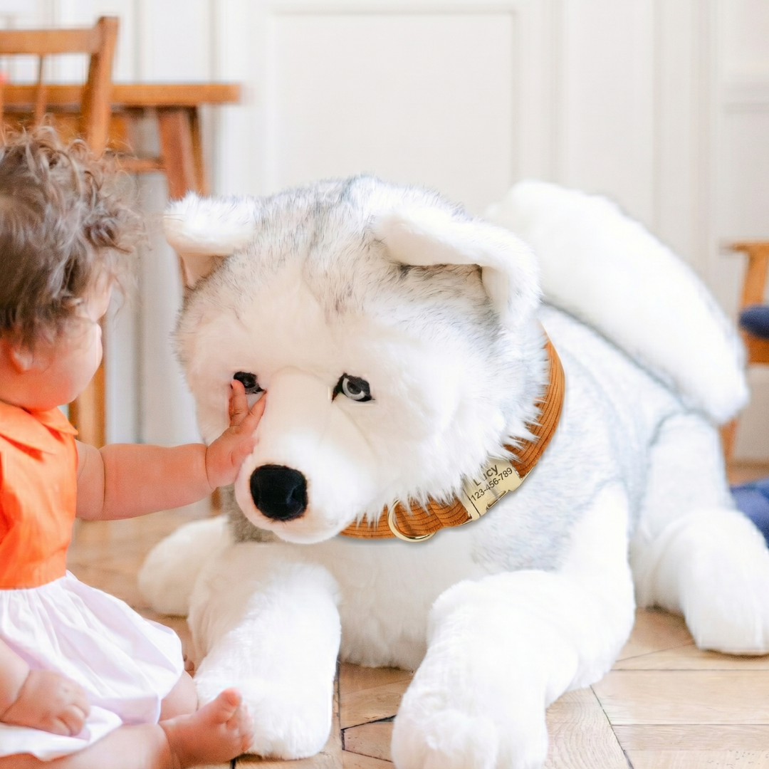 La Pelucherie Husky Léonard peluche cane Small 30cm grigio