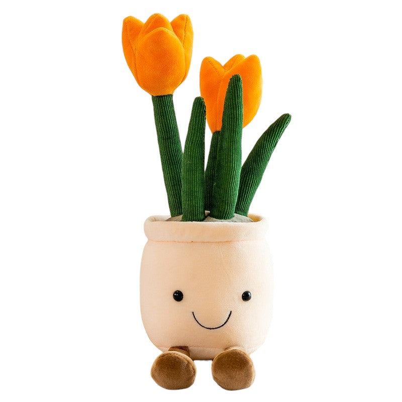 ToyalFriends Tulip peluche fiore 35 cm arancione morbido