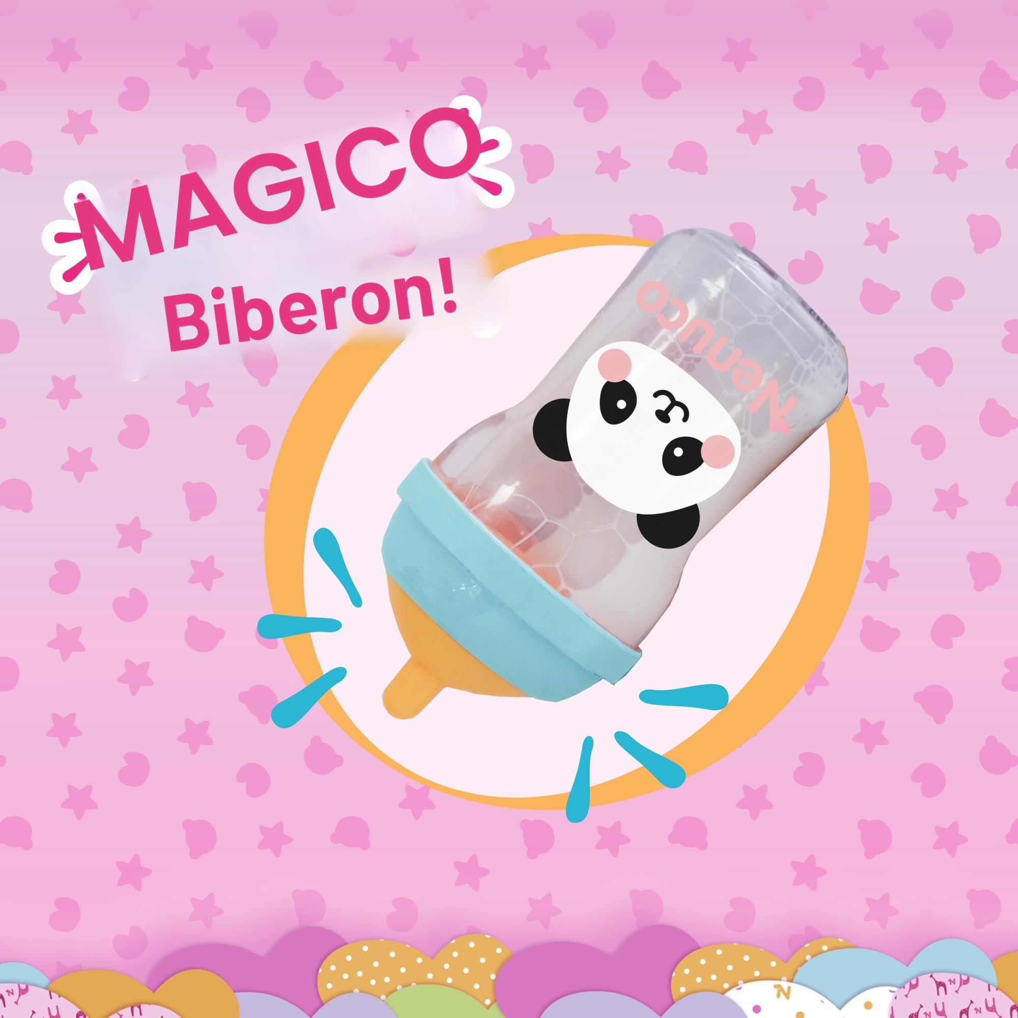 Nenuco Bambole biberon magico bambola morbida panda 10 mesi