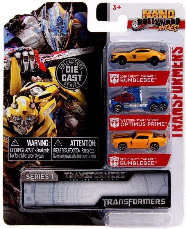 Jada Nano Transformers set 3 auto die-cast Bumblebee Optimus 4cm