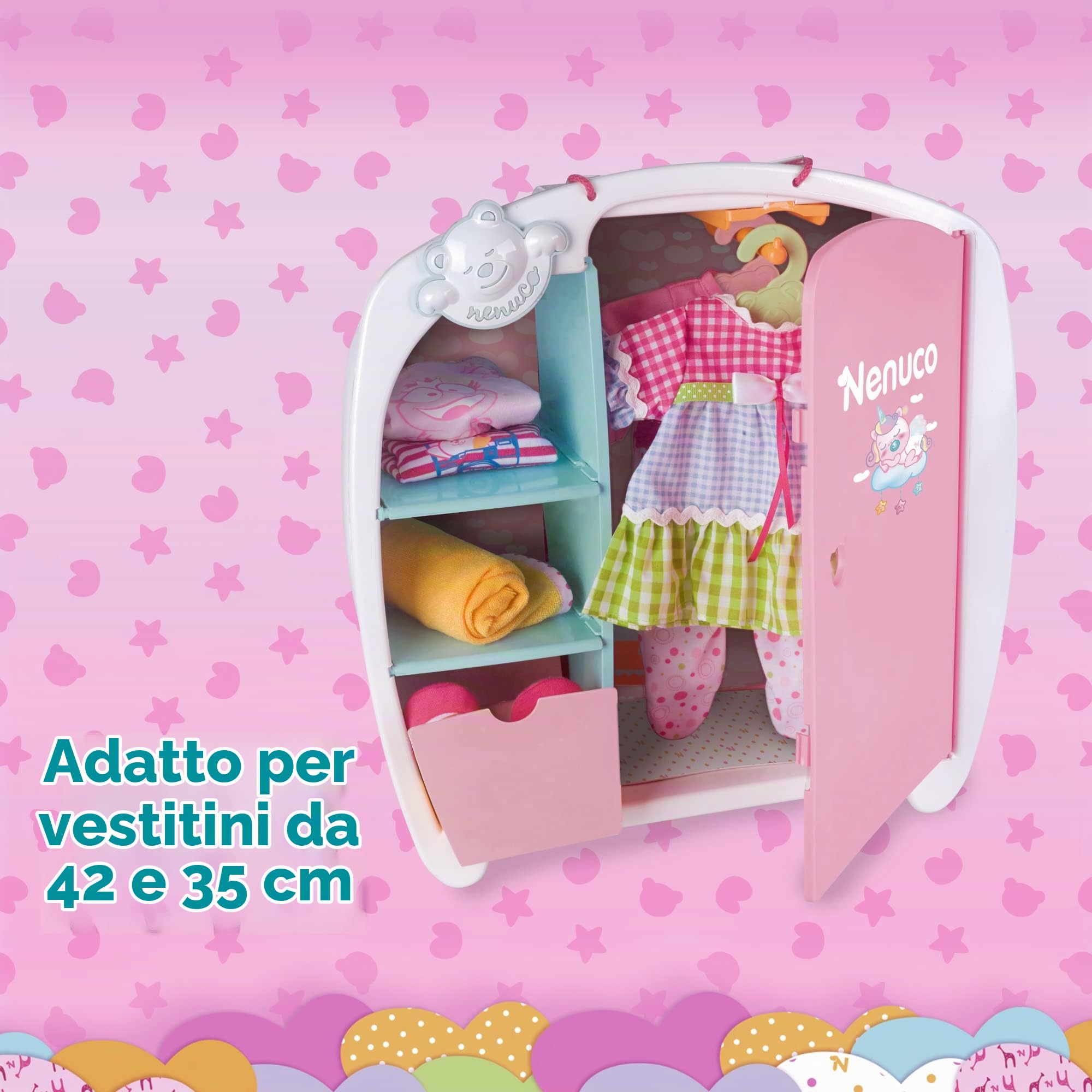Nenuco Accessori armadio rosa bambole 35-42 cm 2 grucce