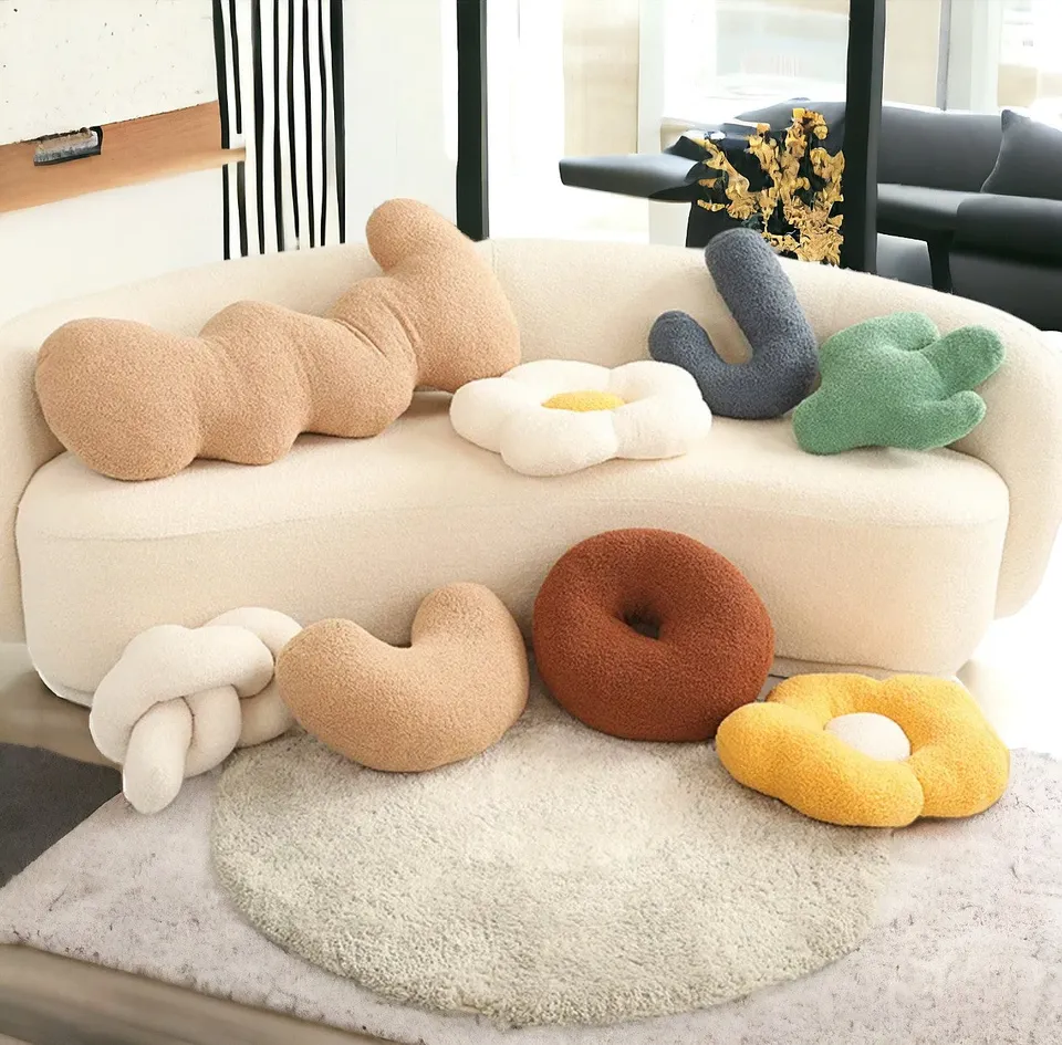 ToyalFriends Cuscino Nodo Peluche Morbido 50x28cm Scandinavo