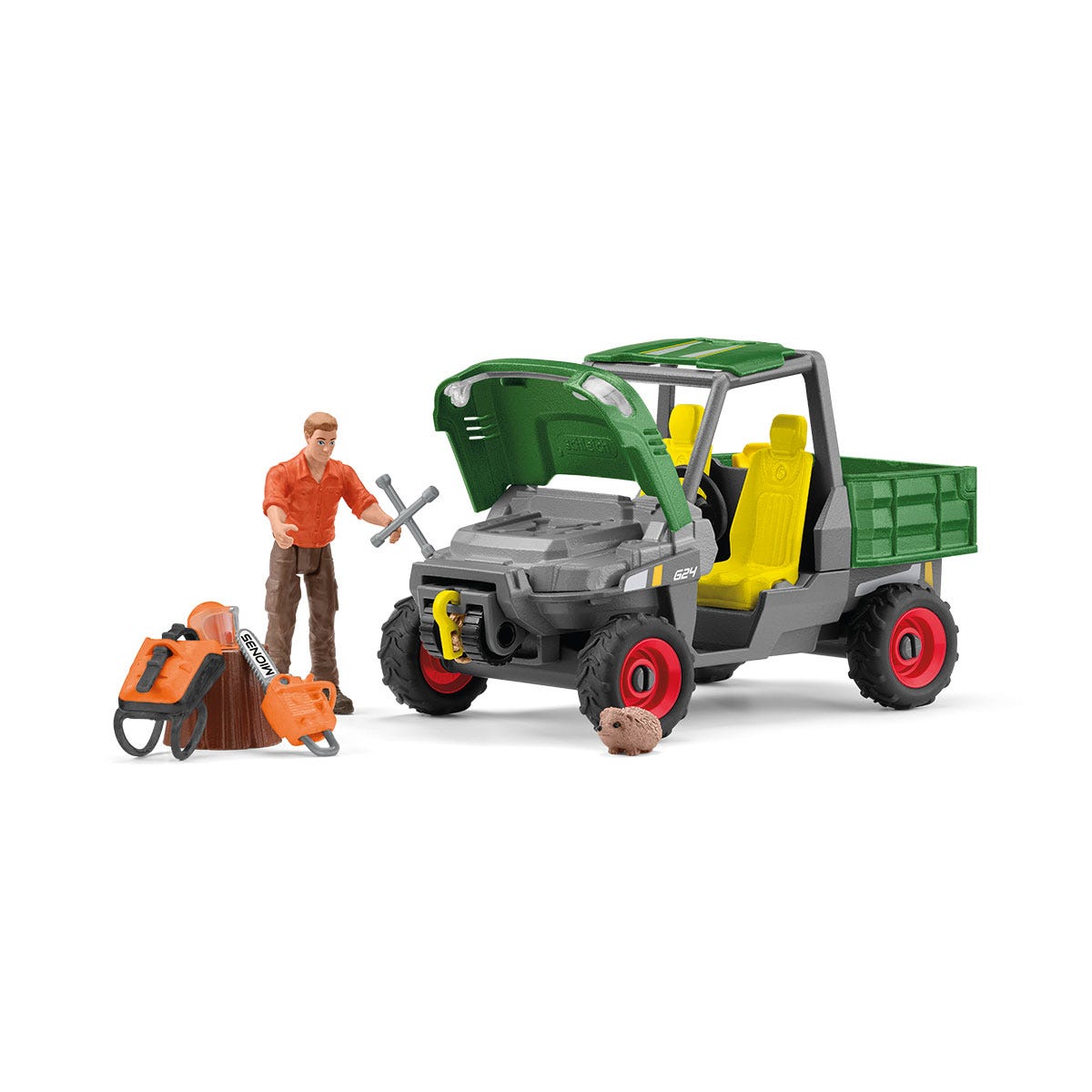 Schleich Wild Life Lavoro nei boschi playset 42659 fuoristrada