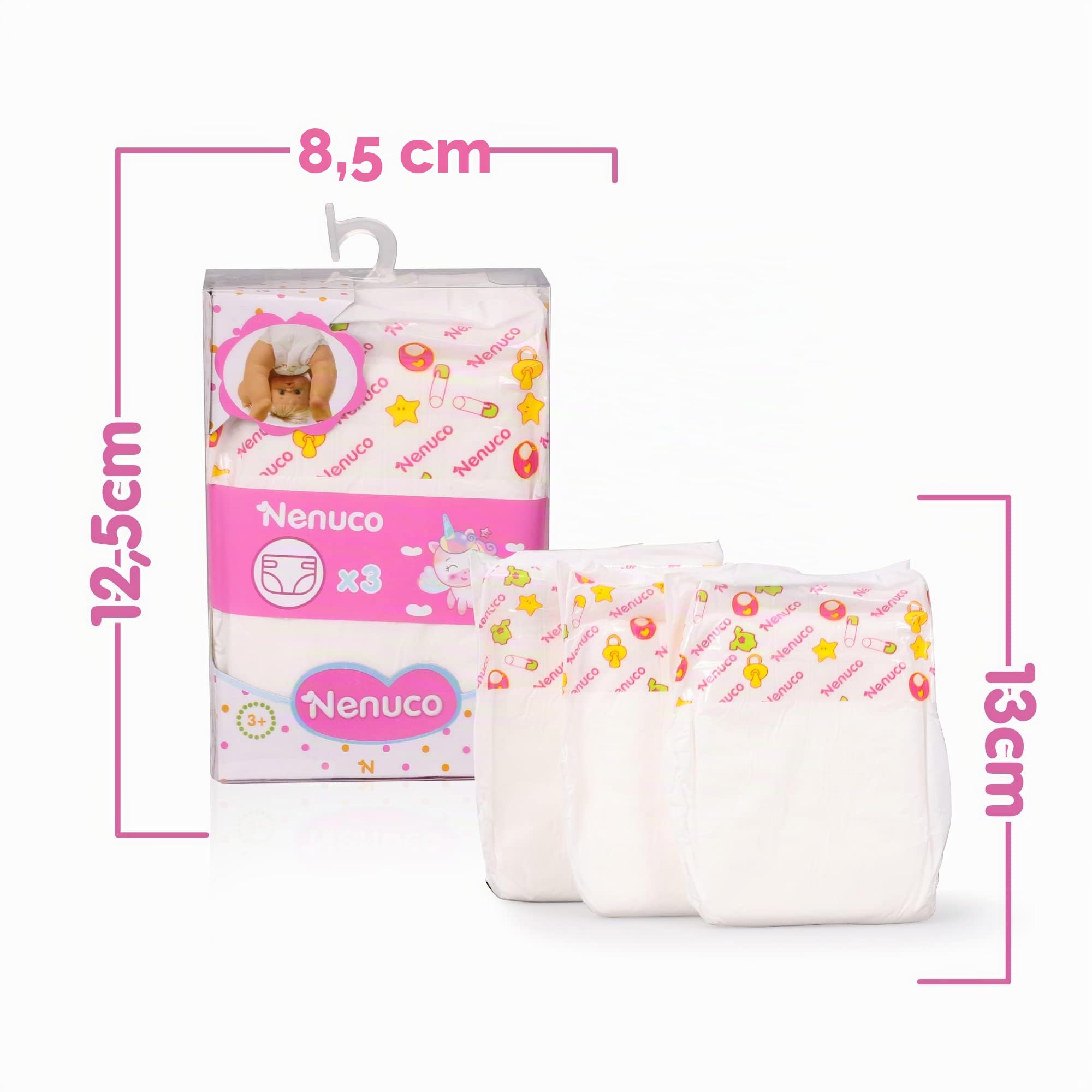 Nenuco Accessori confezione 3 pannolini bambola 35/42 cm