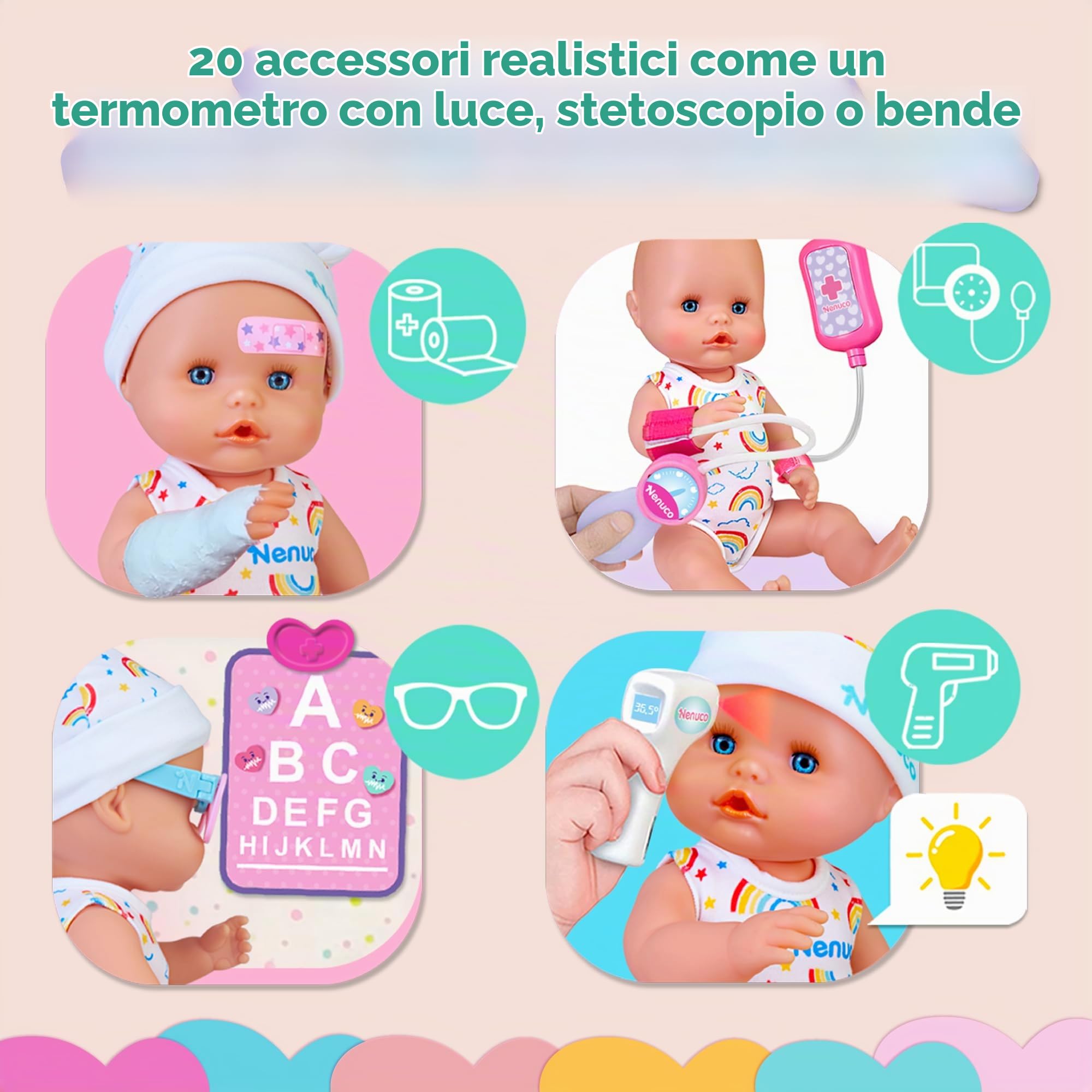 Nenuco Medical Center Bambola 35 cm con 20 Accessori
