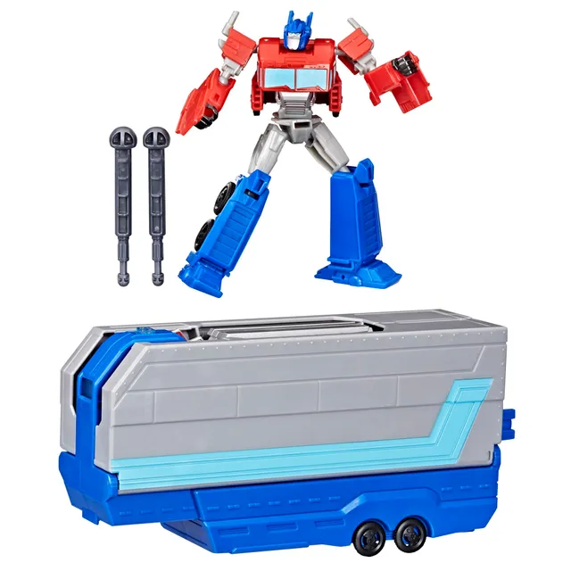 Transformers EarthSpark Optimus Prime playset Rimorchio Battaglia