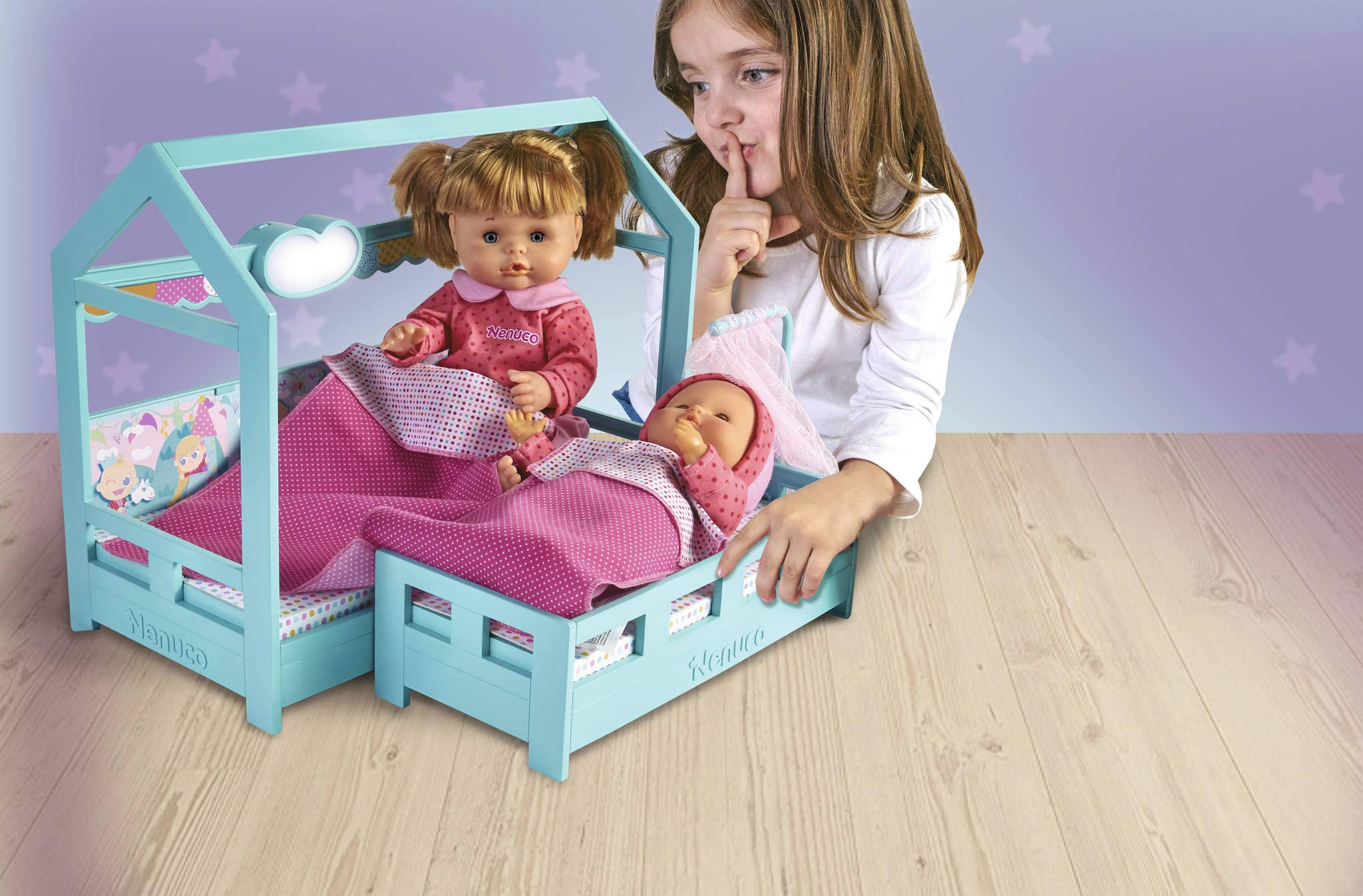 Nenuco Sorelline a Letto Cameretta 35 cm + 25 cm 2 Bambole