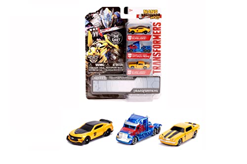 Jada Nano Transformers set 3 auto die-cast Bumblebee Optimus 4cm