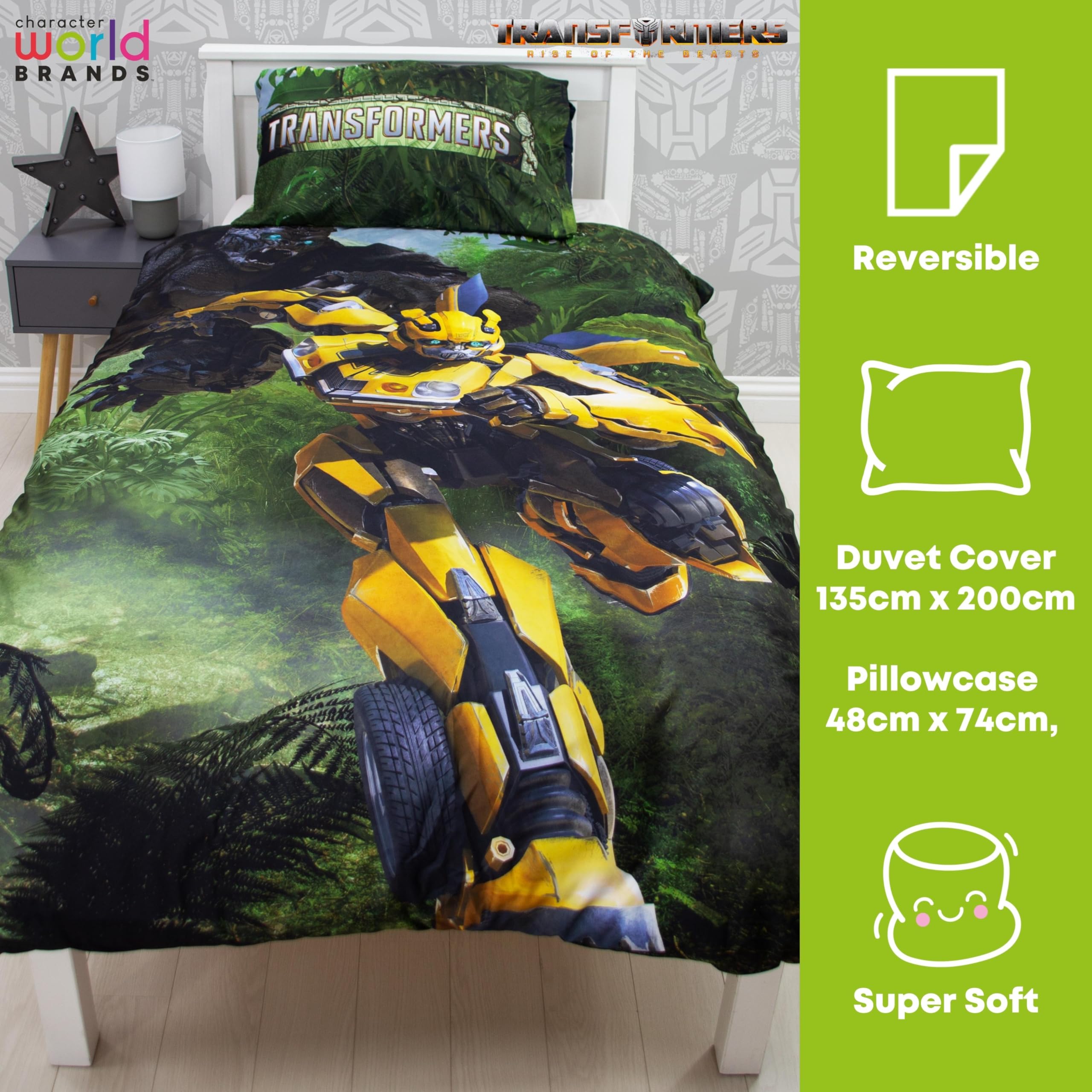 Transformers Character World set copripiumino singolo reversibile