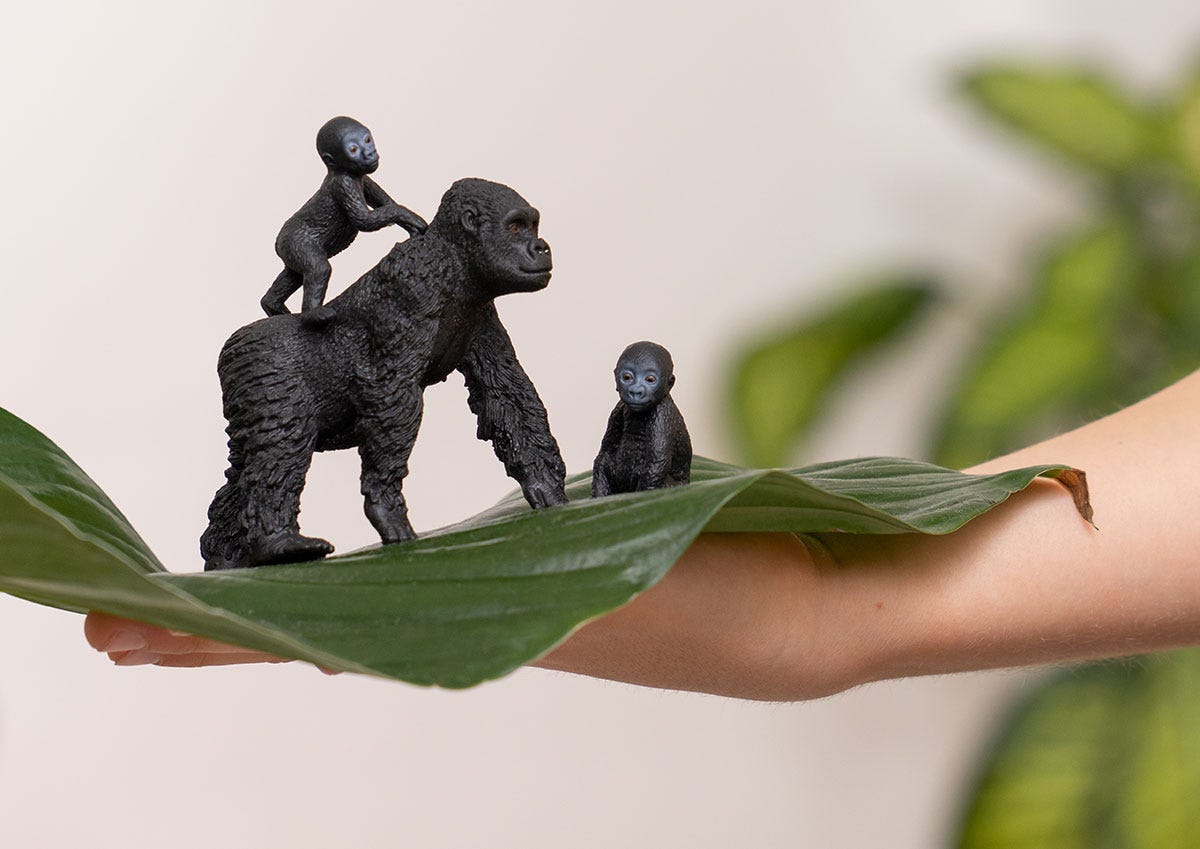 Schleich Wild Life Famiglia gorilla action figure 42601 giungla