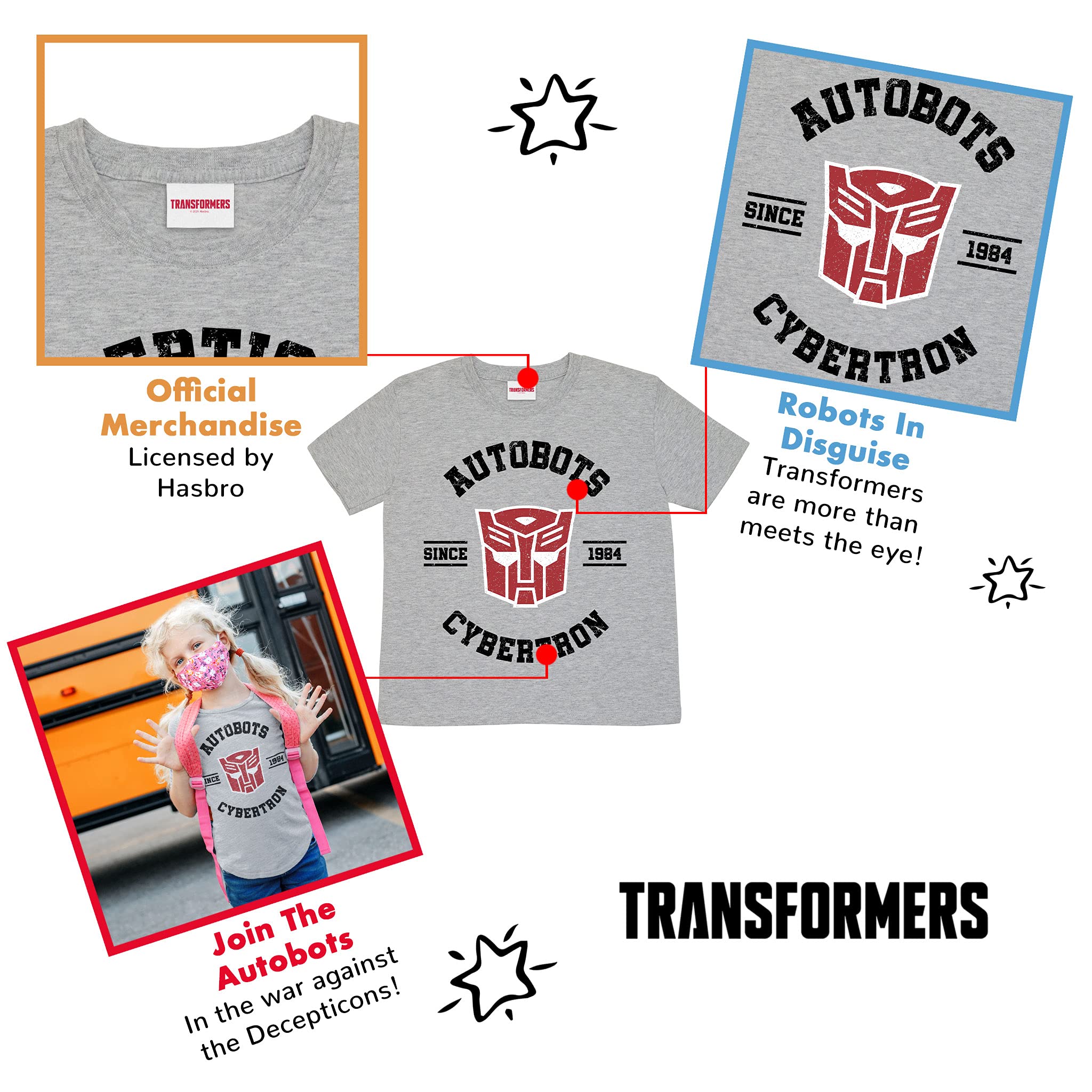 Transformers Autobots Cybertron maglietta grigia 164 bambina