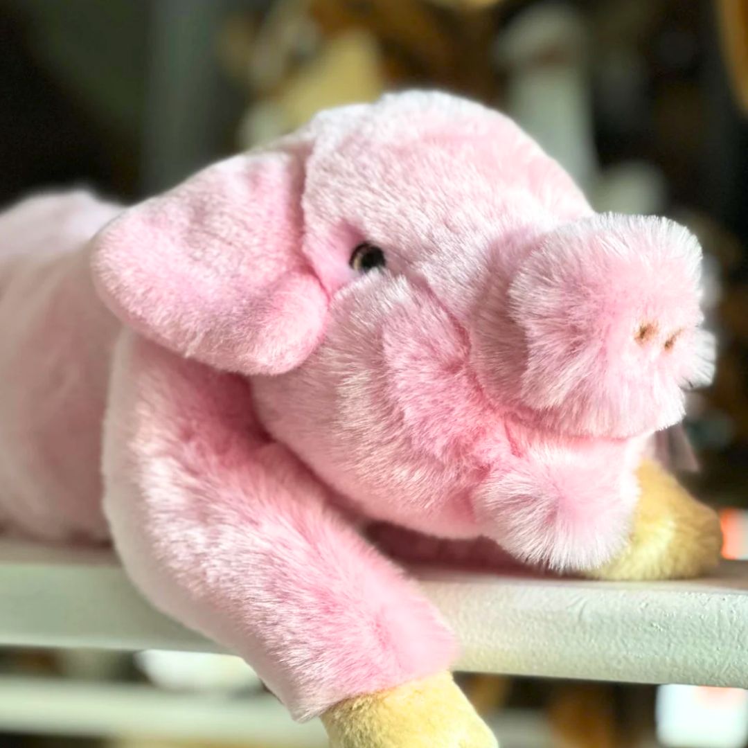 La Pelucherie Fattoria Maiale Georges peluche 40cm rosa