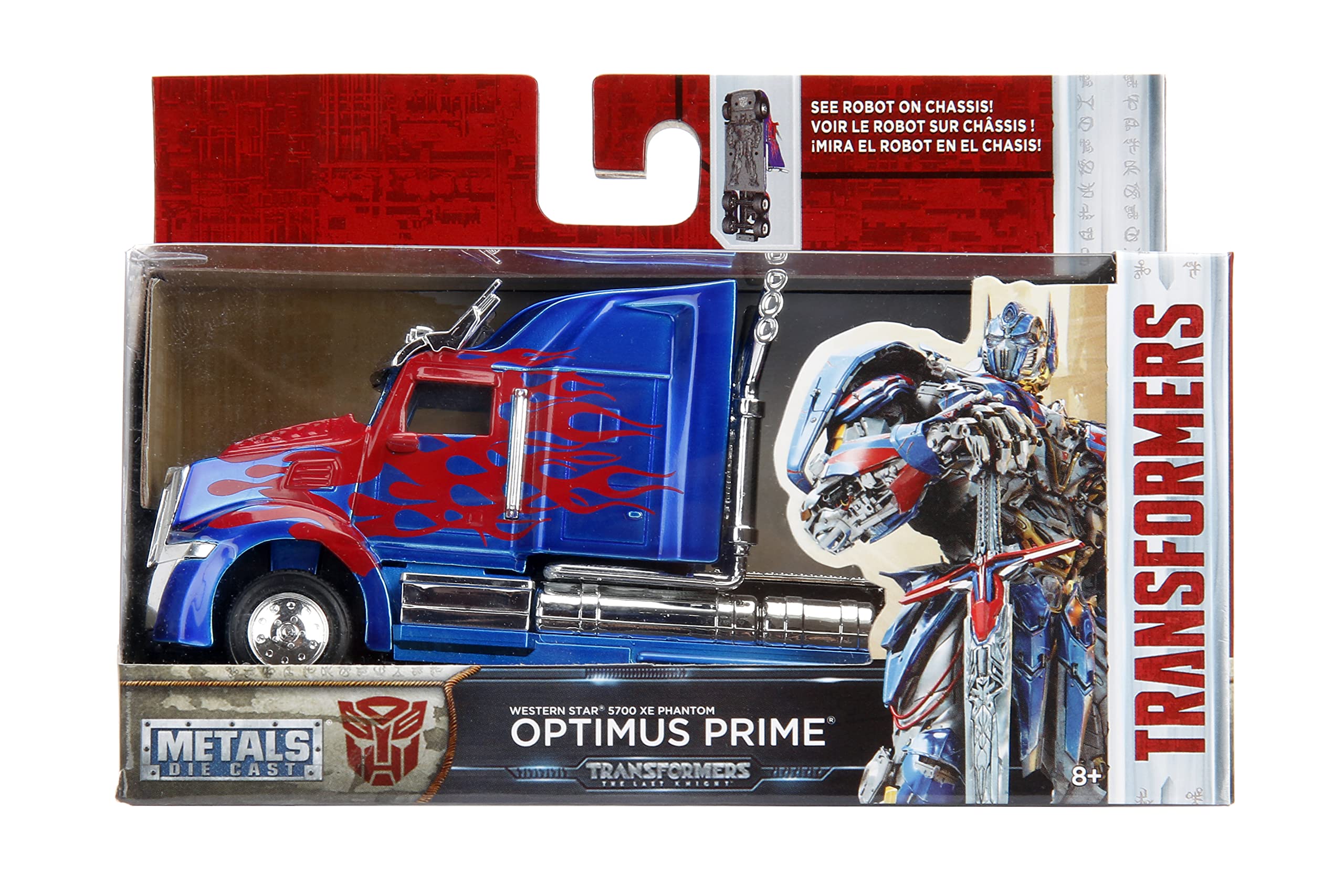 Transformers Jada T5 Optimus Prime camion die-cast 1:32 blu rosso