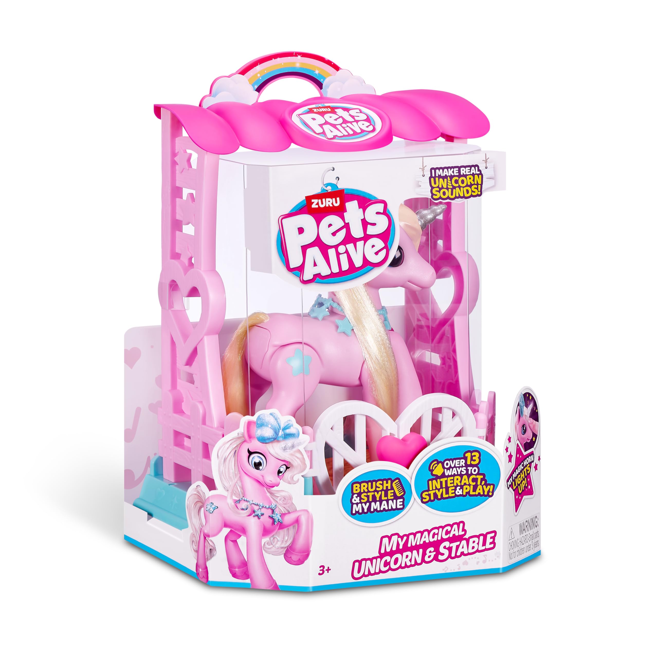 Pets Alive My Magical Unicorn peluche interattivo con scuderia