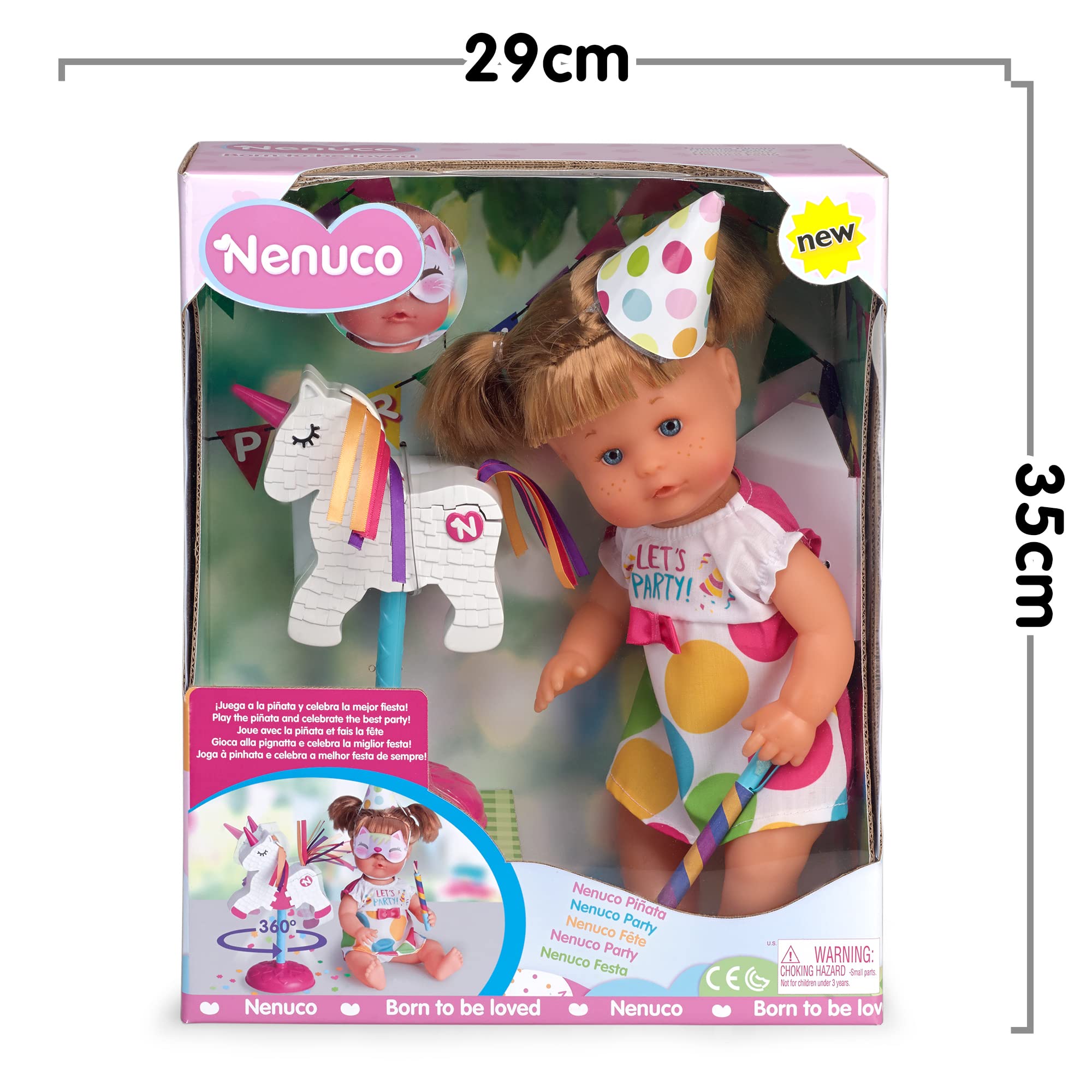 Nenuco Party Bambola 35 cm con pignatta unicorno