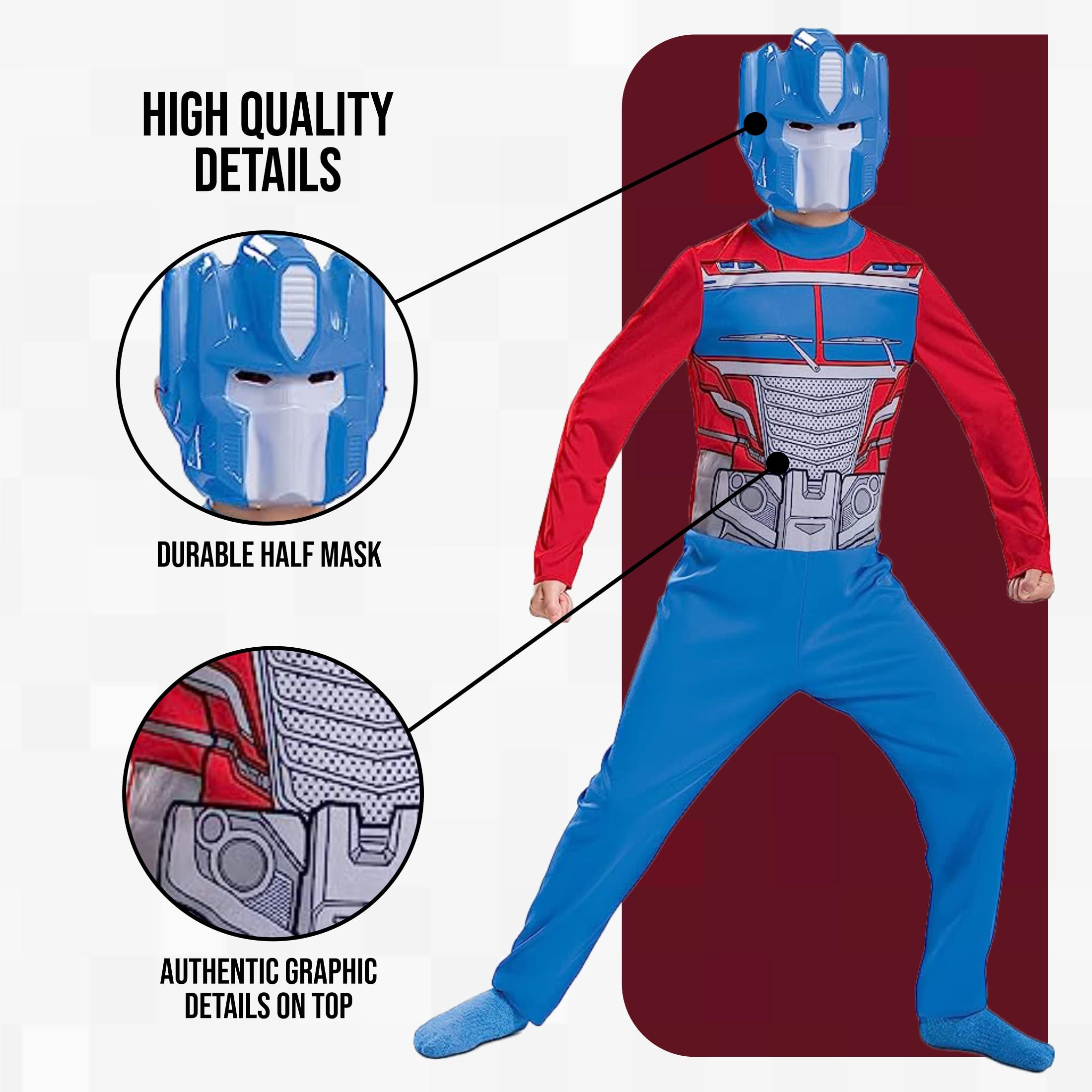 Transformers Optimus Prime costume bambino M tuta e maschera