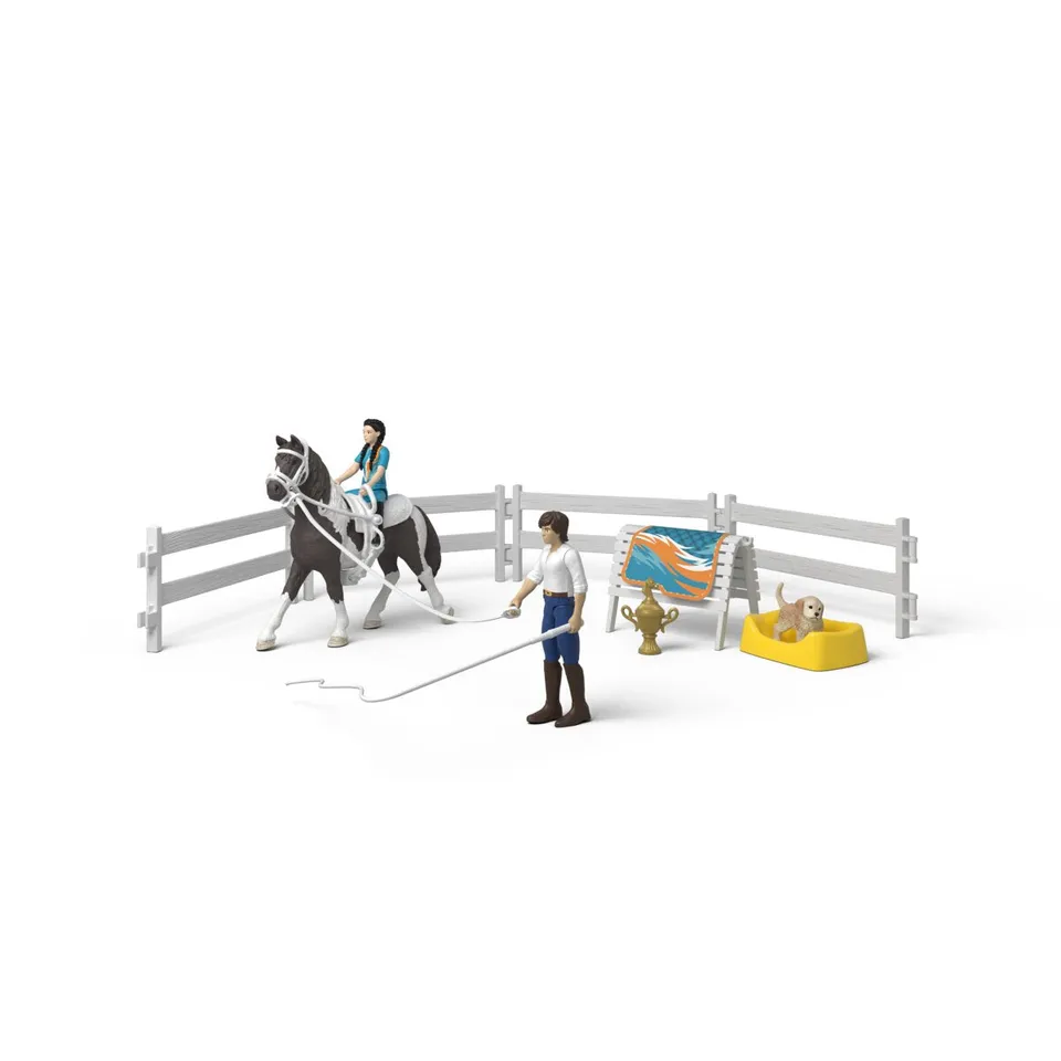 Schleich Horse Club Kim Vaulting Set Cavallo Giocattolo Volteggio