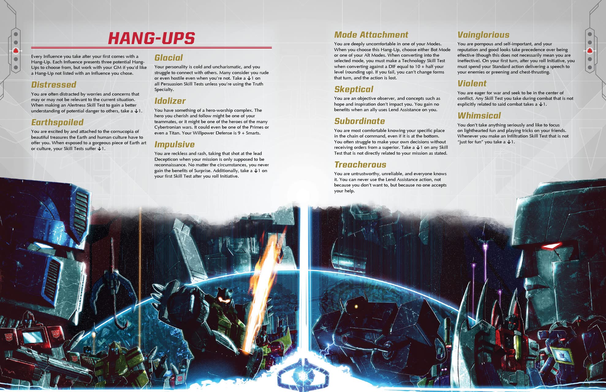 Transformers RPG Core Rulebook HC manuale gioco di ruolo