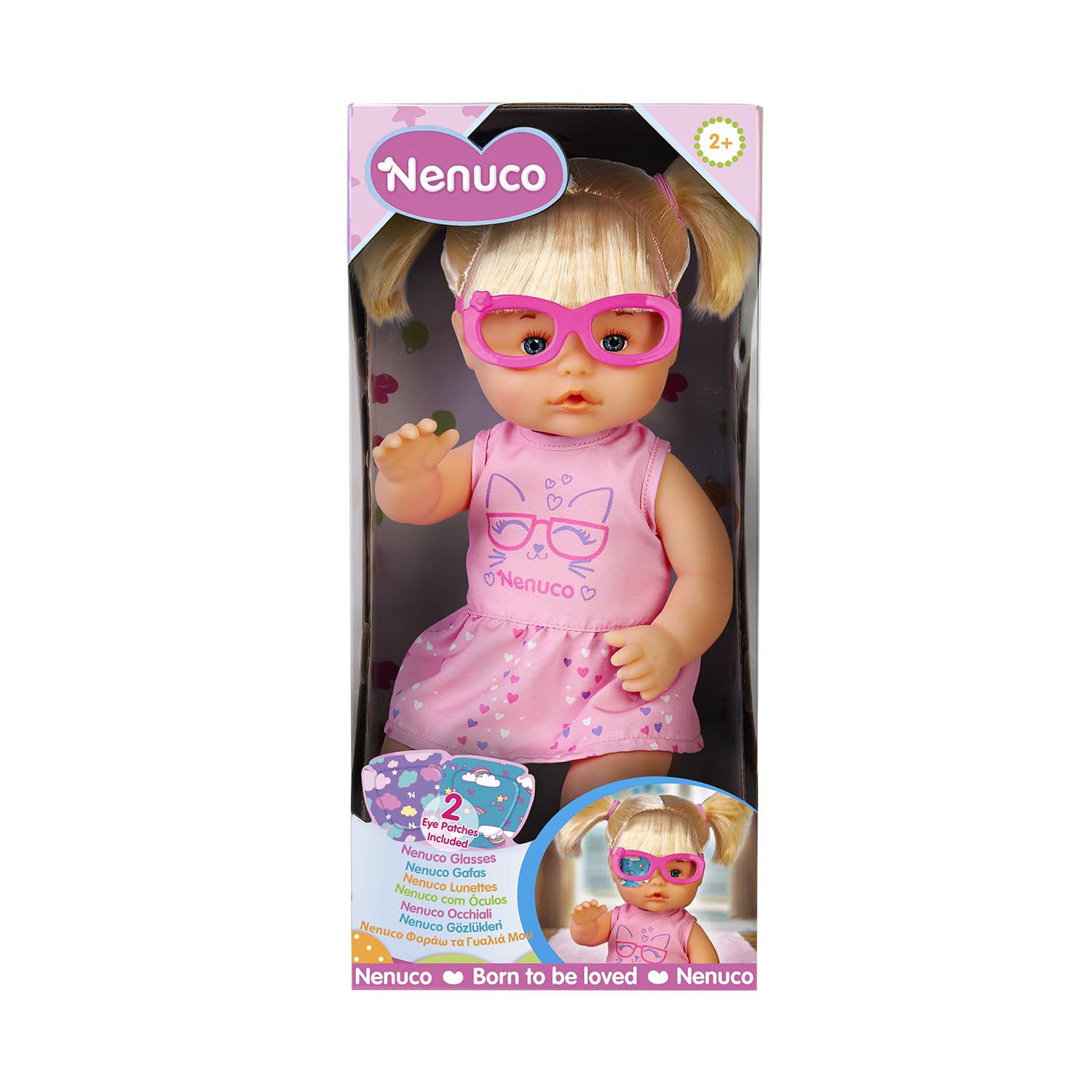 Nenuco Occhiali bambola 35 cm bionda con occhiali rosa