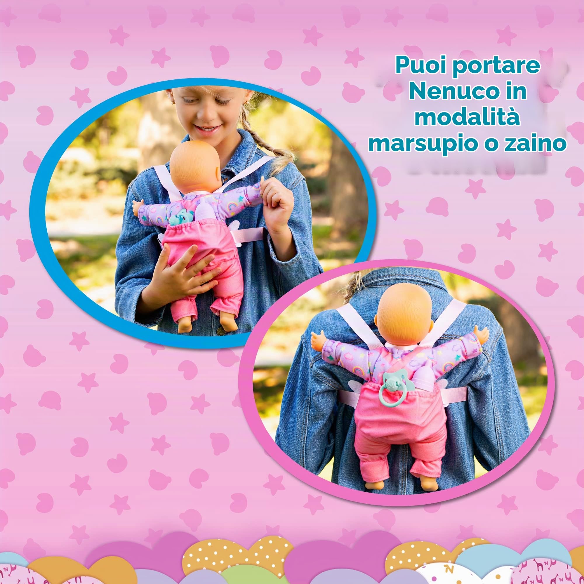 Nenuco Facciamo una Passeggiata Bambola 35 cm Zainetto