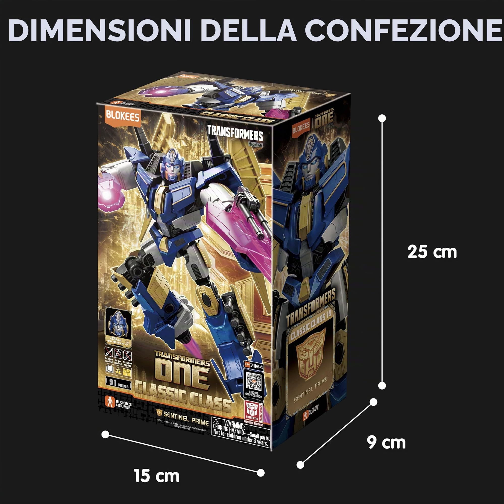Blokees Transformers Sentinel Prime model kit 91 pezzi LED