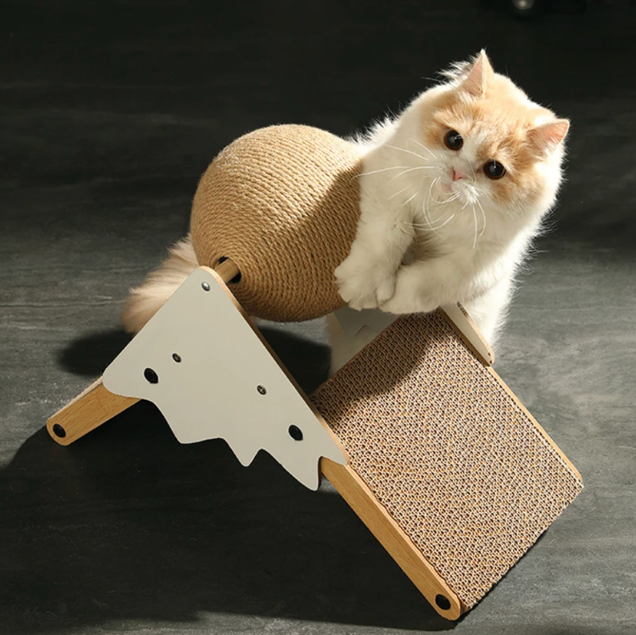 ToyalFriends Pet Beds Palla Tiragraffi marrone corda sisal