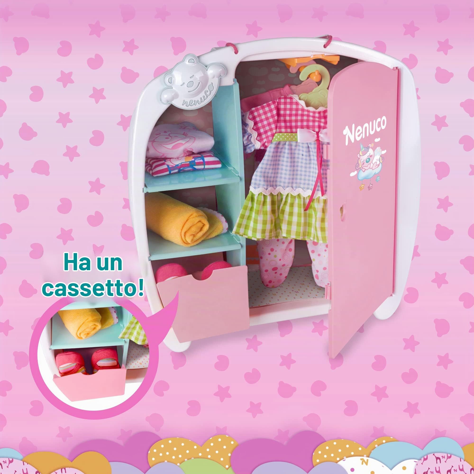 Nenuco Accessori armadio rosa bambole 35-42 cm 2 grucce